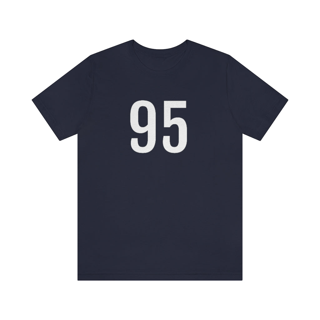 Navy T-Shirt 95 Tee Shirt with Numbers On Them for Numbered T-Shirt Outfit Numerology Aesthetic Petrova Designs