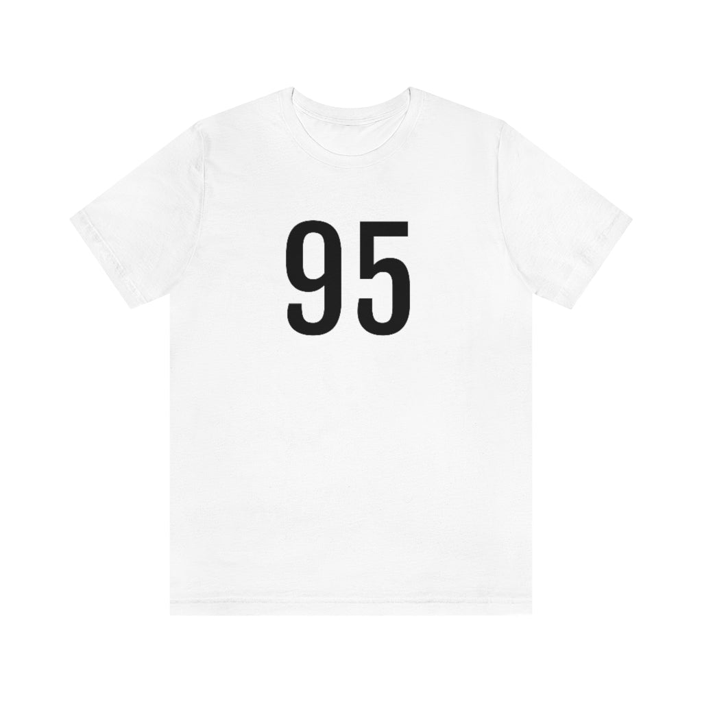 White T-Shirt 95 Tee Shirt with Numbers On Them for Numbered T-Shirt Outfit Numerology Aesthetic Petrova Designs