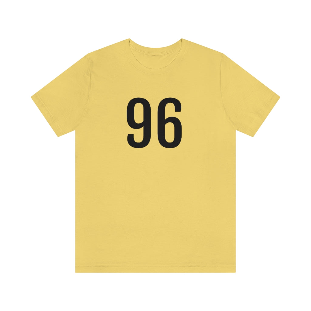 Yellow T-Shirt 96 Tee Shirt with Numbers On Them for Numbered T-Shirt Outfit Numerology Aesthetic Petrova Designs