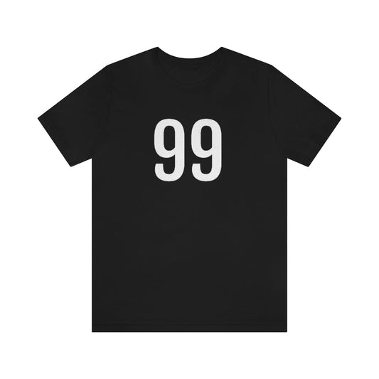 Black T-Shirt 99 Tee Shirt with Numbers On Them for Numbered T-Shirt Outfit Numerology Aesthetic Petrova Designs