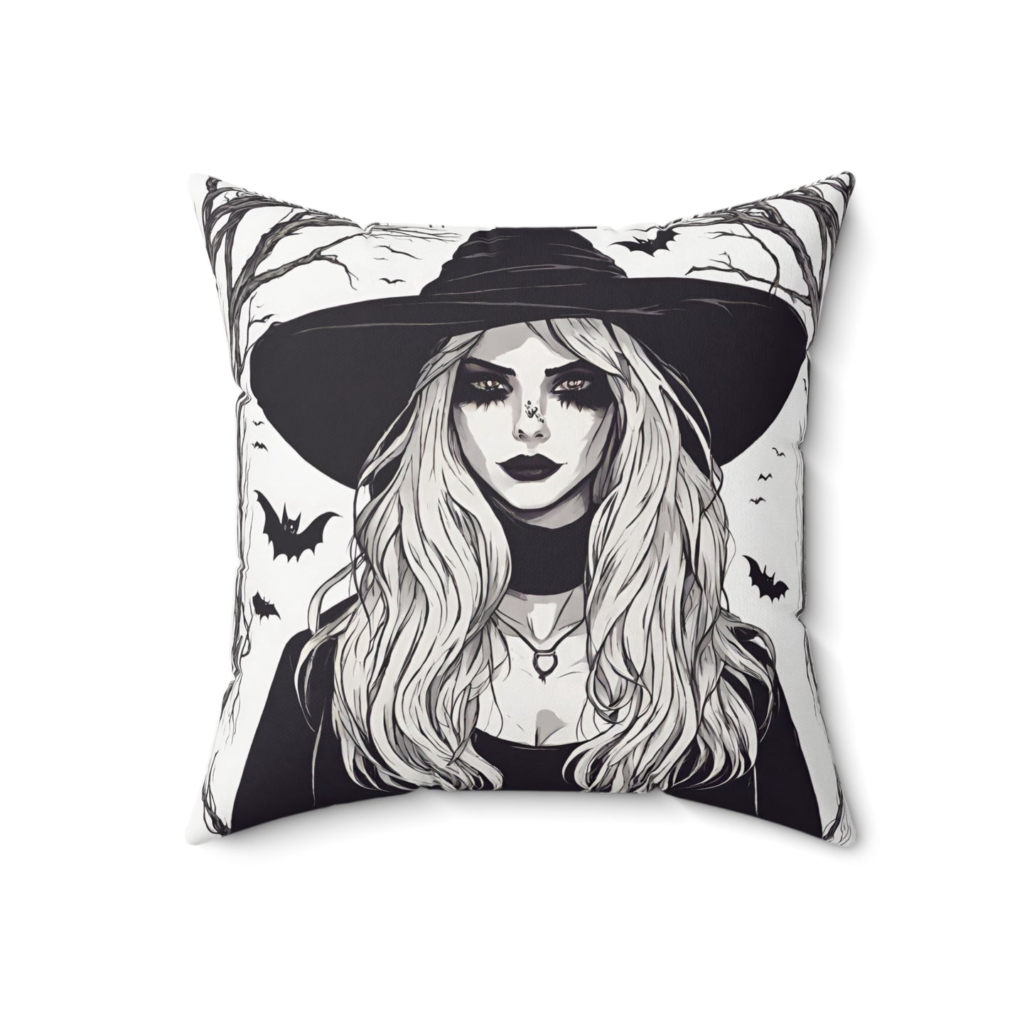 Witch Throw Pillow | Halloween Home Décor 18" × 18" Home Decor Petrova Designs