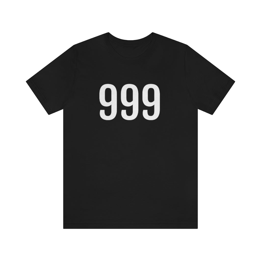 Black T-Shirt 999 T-Shirt Angel Number Tee Shirt with Numbers On Them for Numbered Outfit Petrova Designs