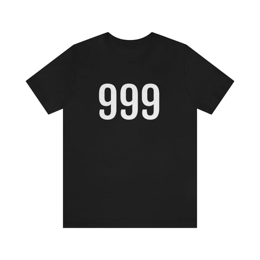 Black T-Shirt 999 T-Shirt Angel Number Tee Shirt with Numbers On Them for Numbered Outfit Petrova Designs