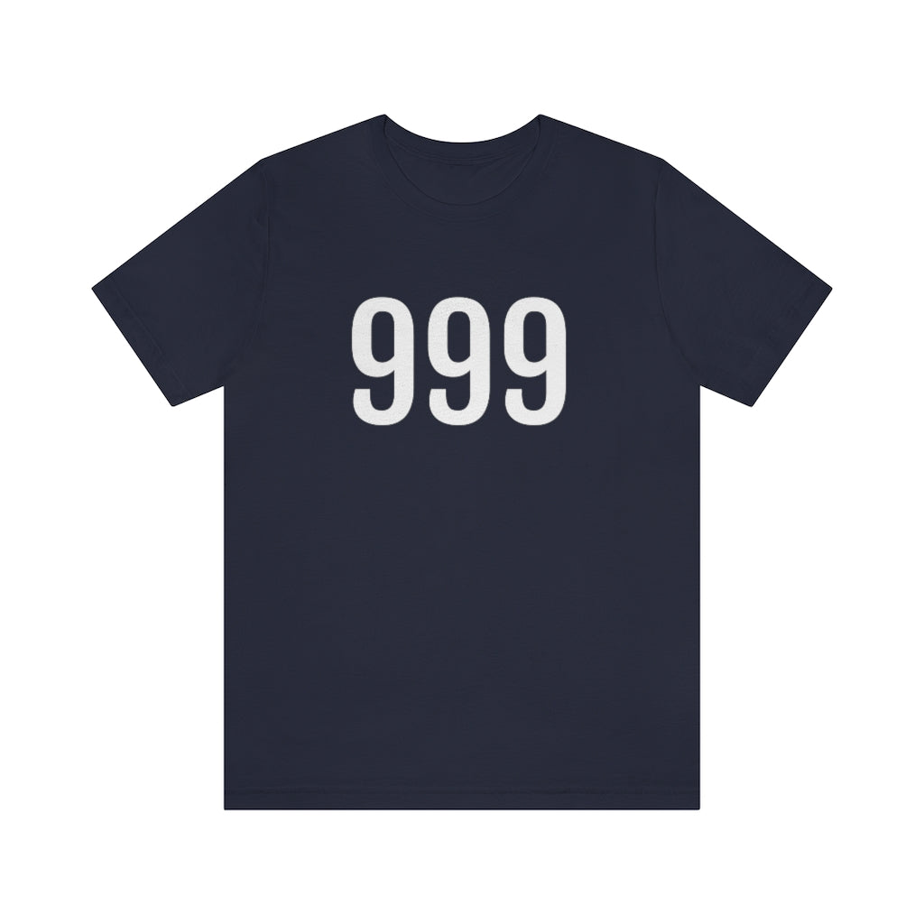 Navy T-Shirt 999 T-Shirt Angel Number Tee Shirt with Numbers On Them for Numbered Outfit Petrova Designs