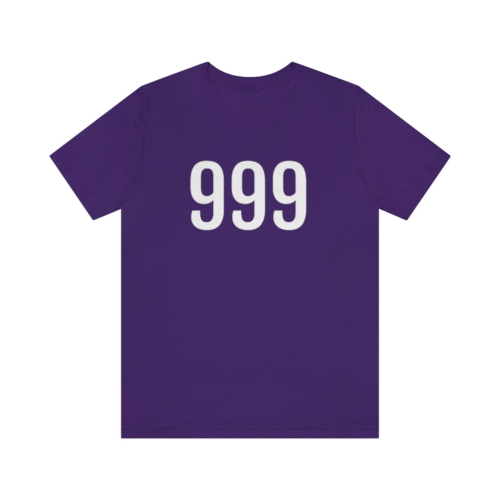 Team Purple T-Shirt 999 T-Shirt Angel Number Tee Shirt with Numbers On Them for Numbered Outfit Petrova Designs