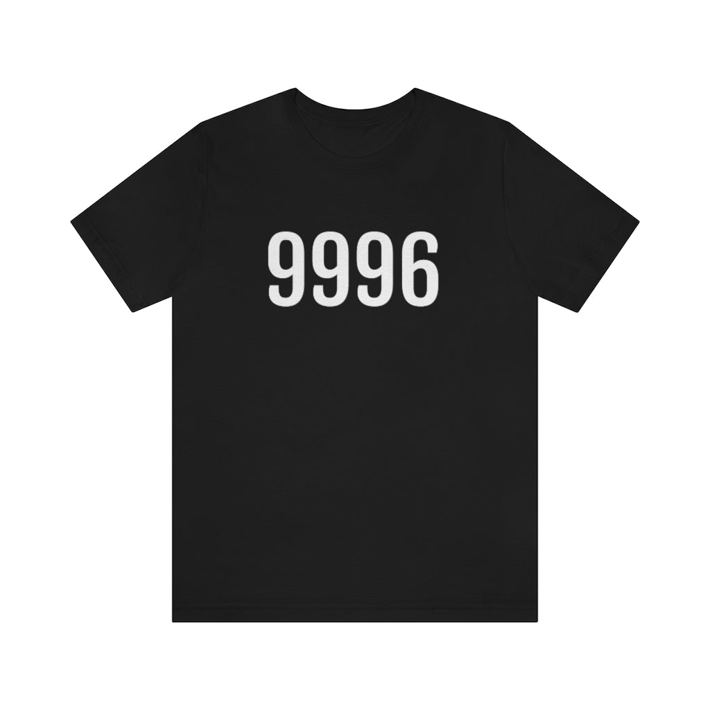 Black T-Shirt 9996 Tee Shirt with Numbers On Them for Numbered T-Shirt Outfit Numerology Aesthetic Petrova Designs