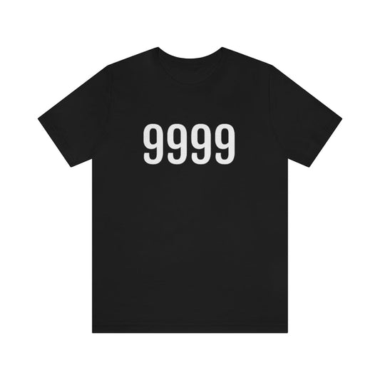 Black T-Shirt 9999 T-Shirt Angel Number Tee Shirt with Numbers On Them for Numbered Outfit Petrova Designs