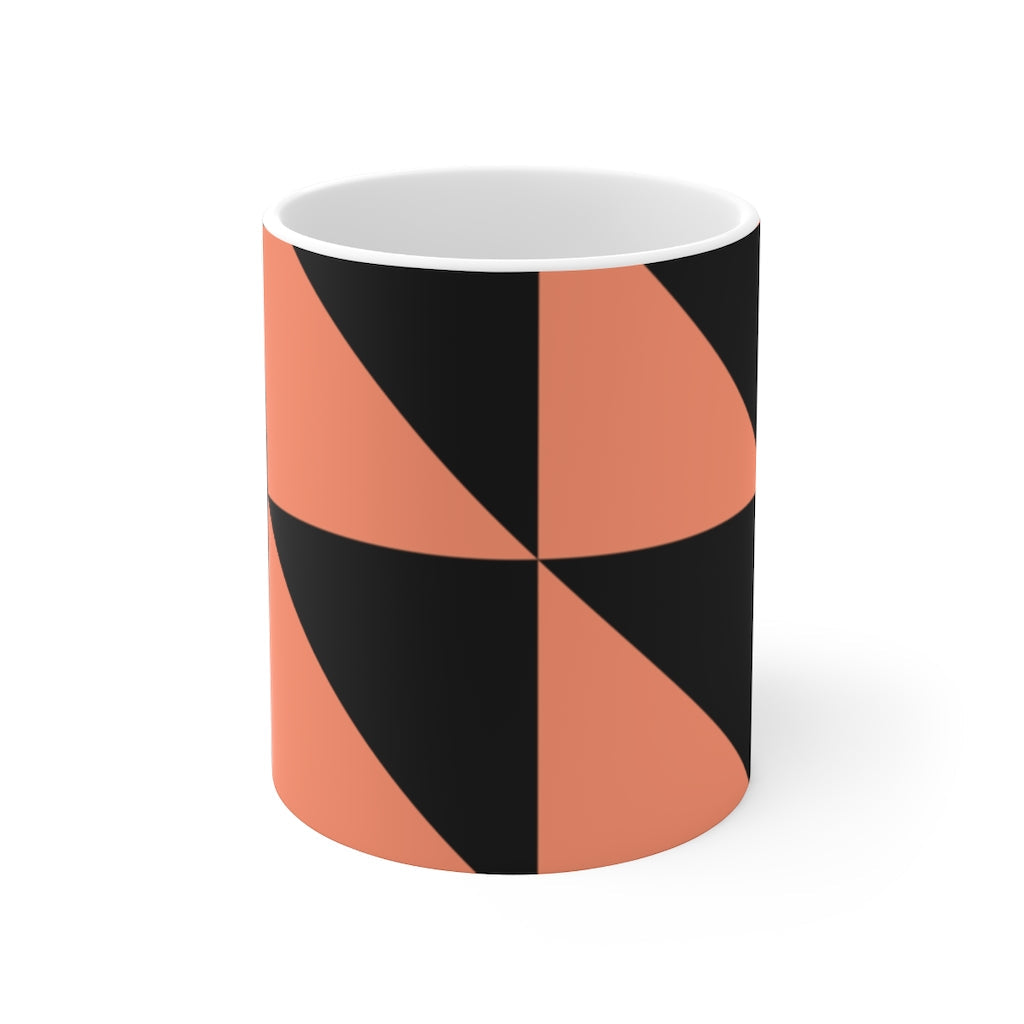 Mug Coffee Mug Your Ceramic Mug Drinkware In Black and Peachy Orange Petrova Designs