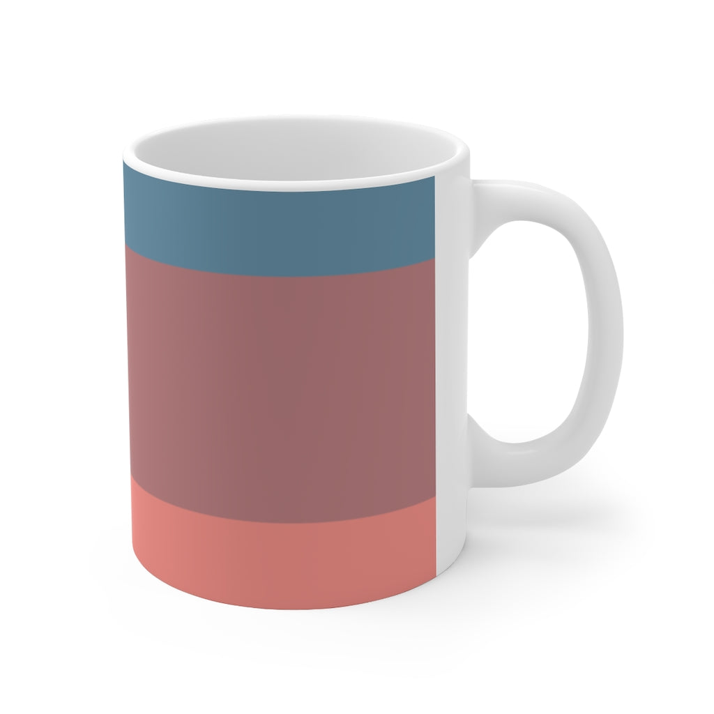 11oz Mug Coffee Mug Your Ceramic Mug Drinkware In Blue and Pink Petrova Designs