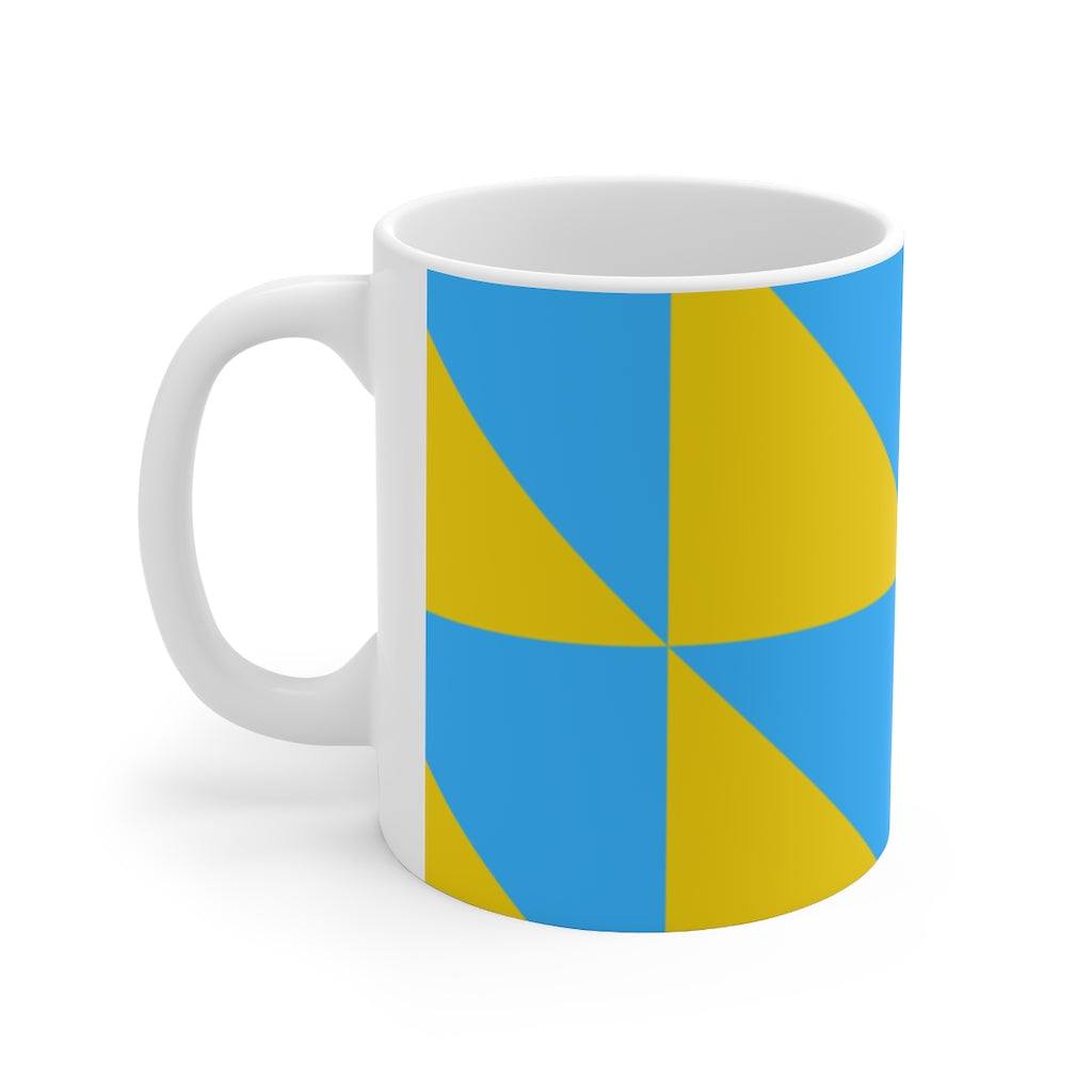 Mug Coffee Mug Your Ceramic Mug Drinkware In Blue and Yellow Petrova Designs