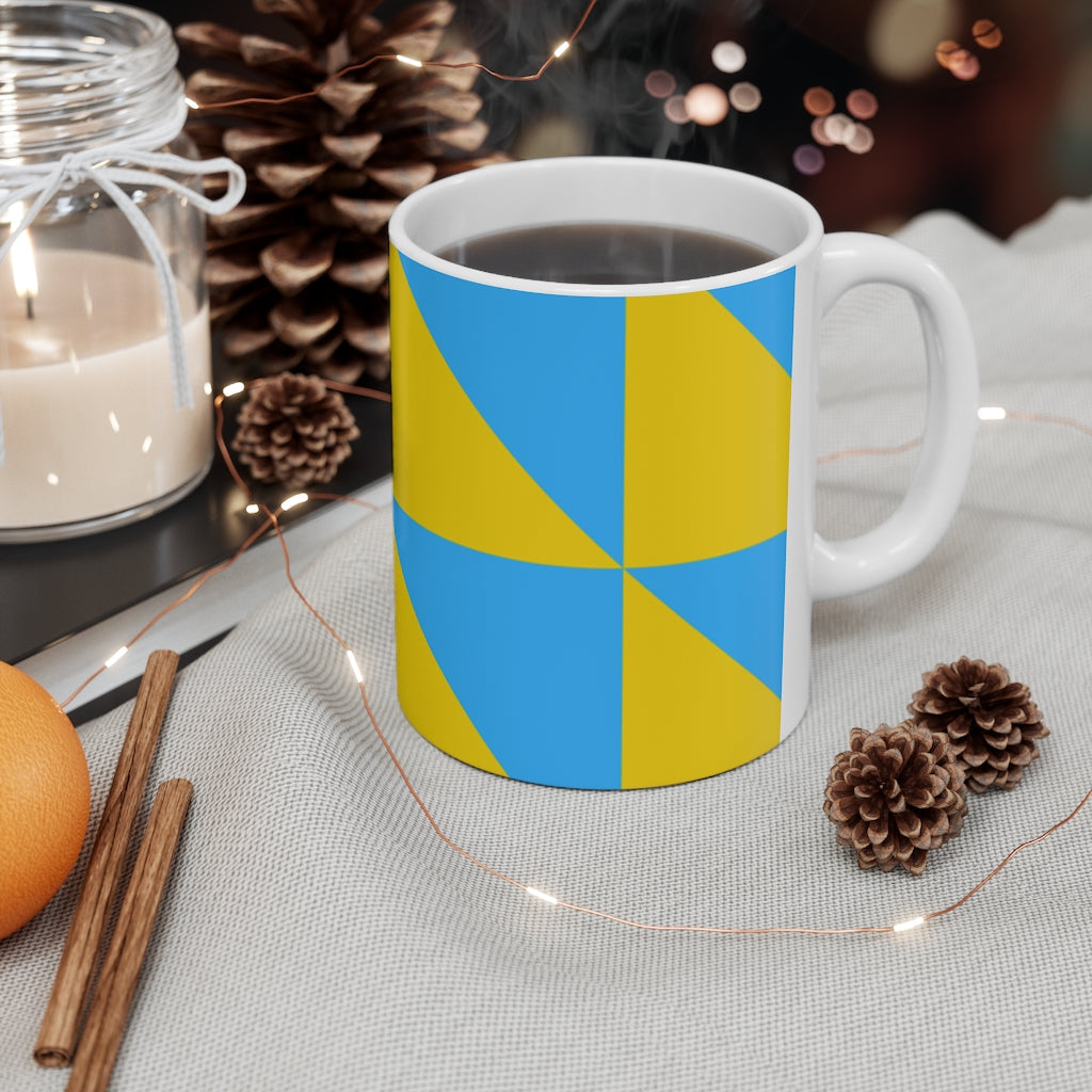 Mug Coffee Mug Your Ceramic Mug Drinkware In Blue and Yellow Petrova Designs