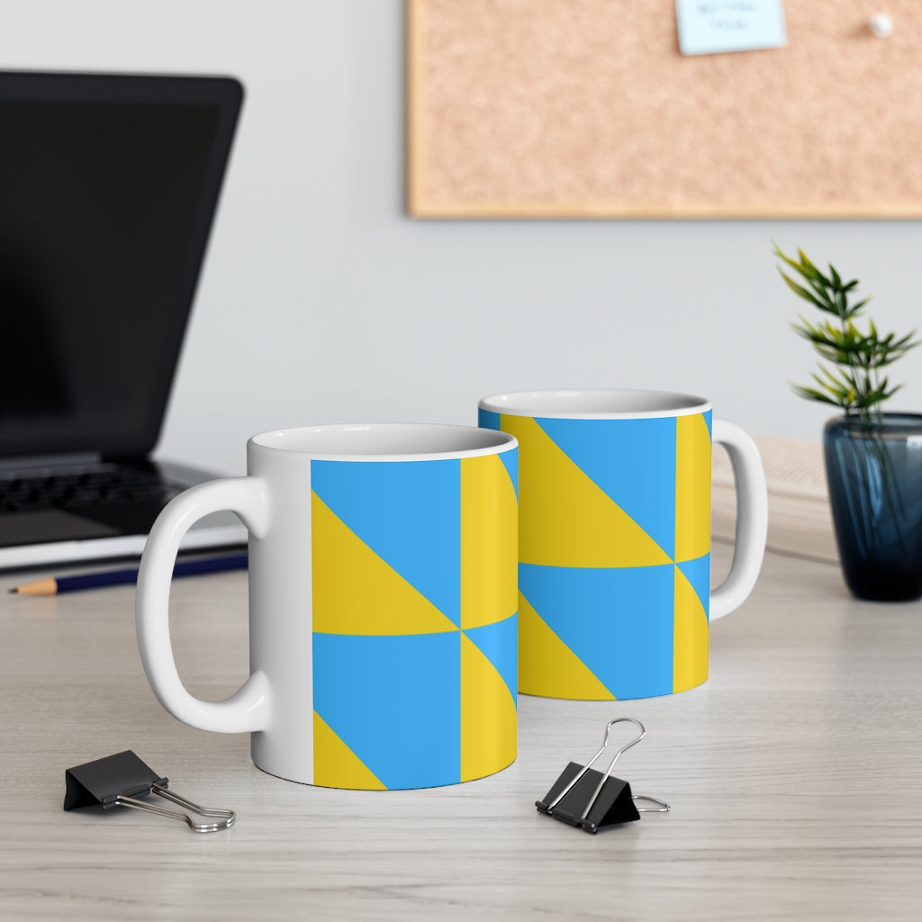 Mug Coffee Mug Your Ceramic Mug Drinkware In Blue and Yellow Petrova Designs