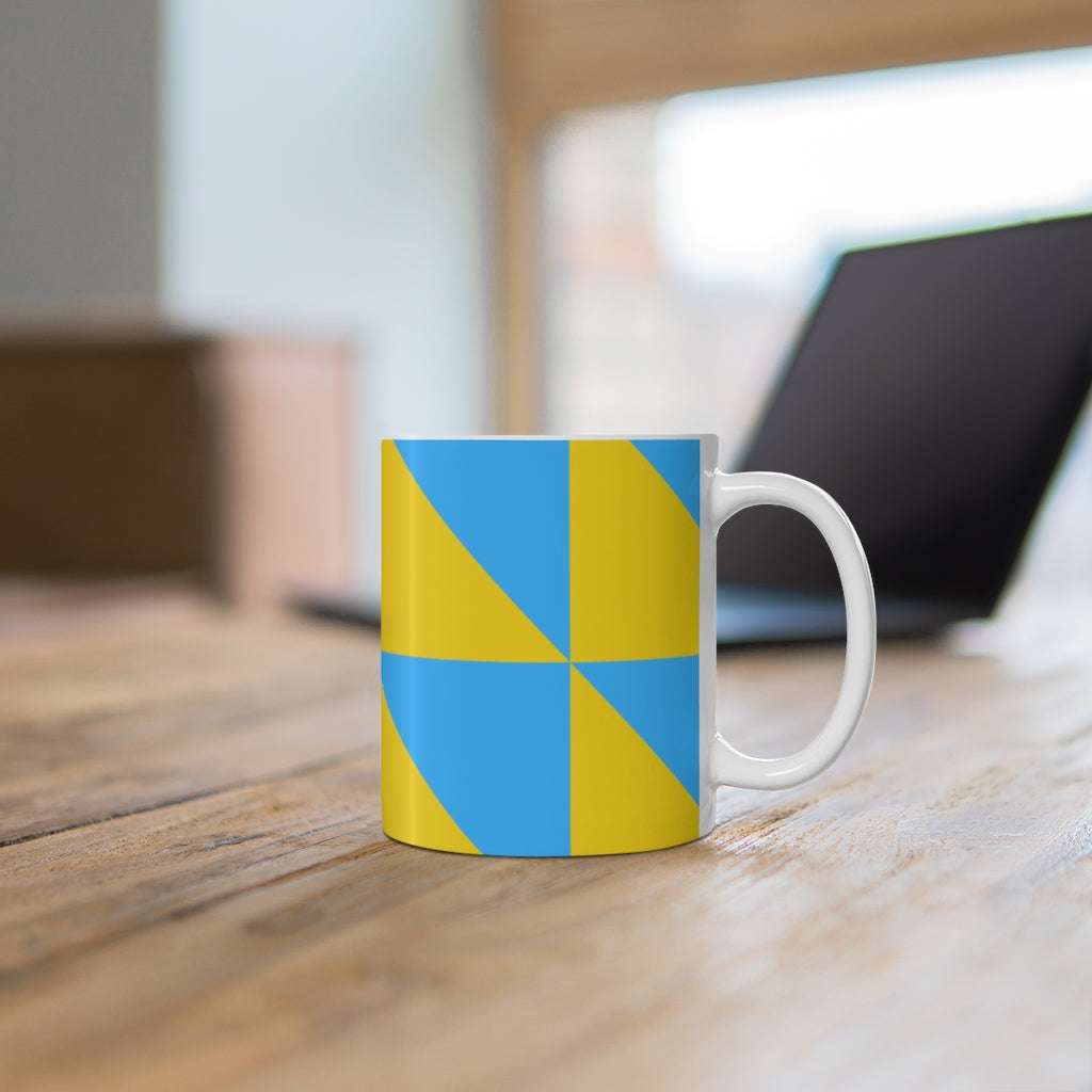 Mug Coffee Mug Your Ceramic Mug Drinkware In Blue and Yellow Petrova Designs