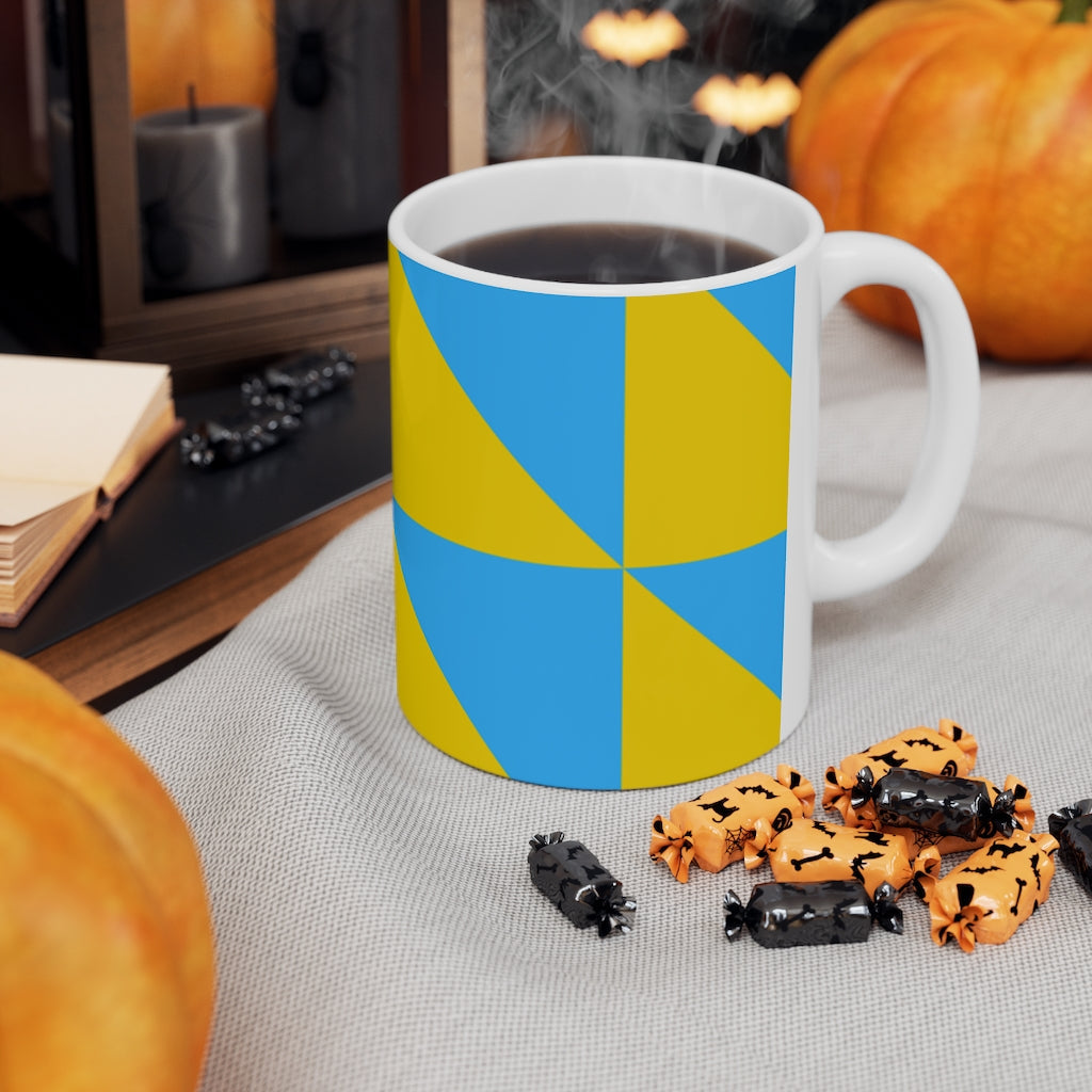 Mug Coffee Mug Your Ceramic Mug Drinkware In Blue and Yellow Petrova Designs