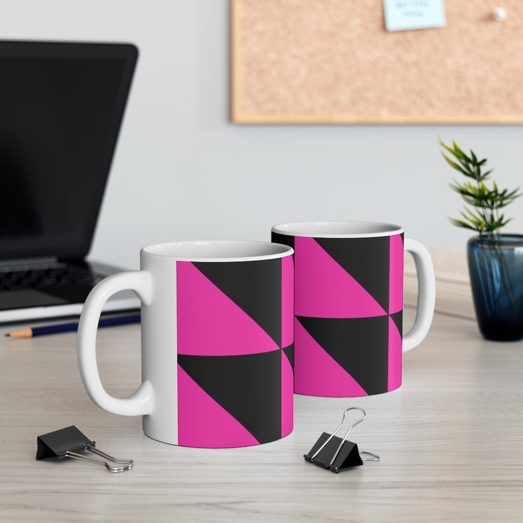 Mug Coffee Mug Your Ceramic Mug Drinkware In Pink and Black Petrova Designs