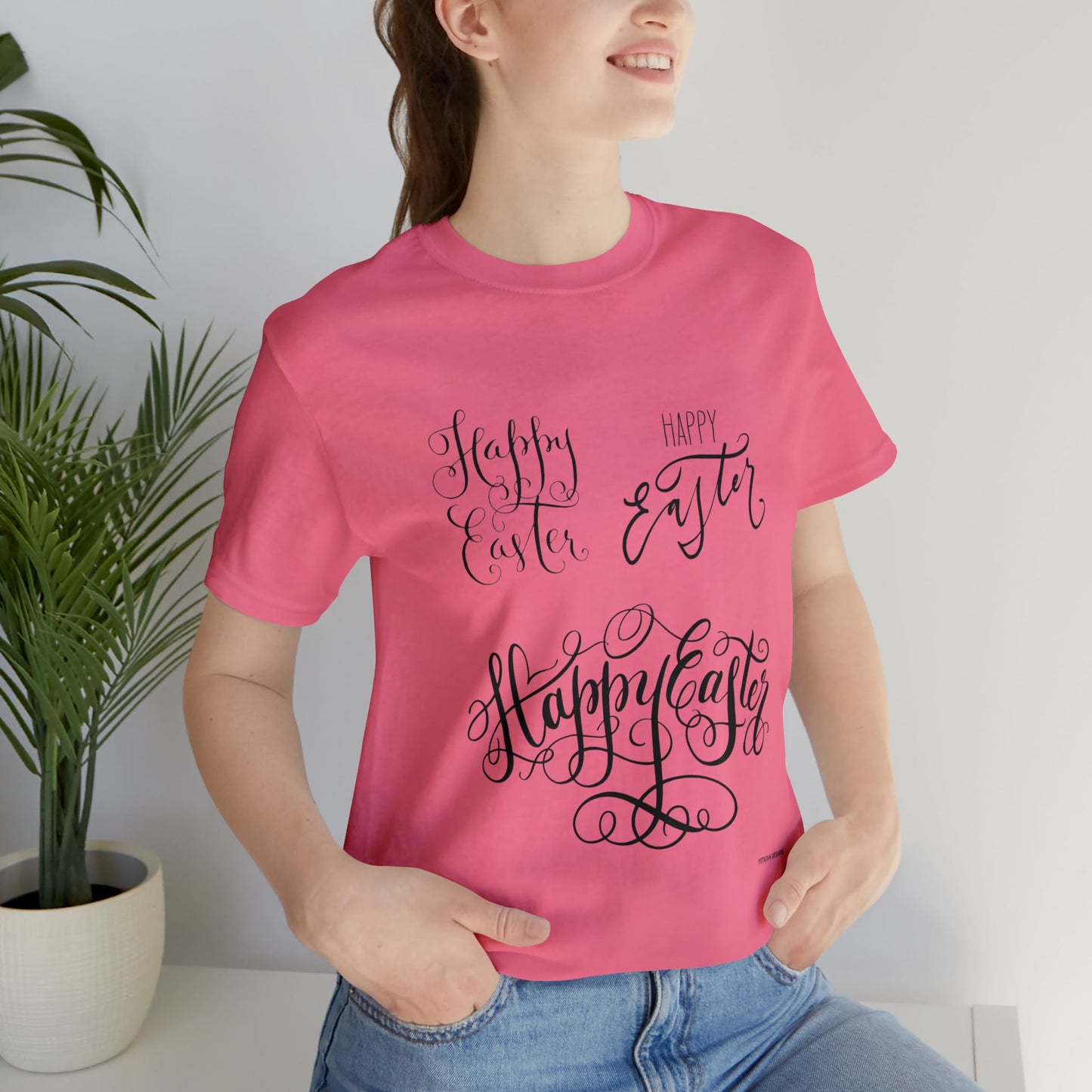 Charity Pink T-Shirt Easter Graphic Tees Men's and Women's Bella Canvas Shirts for Colorful Tshirt Outfit Petrova Designs