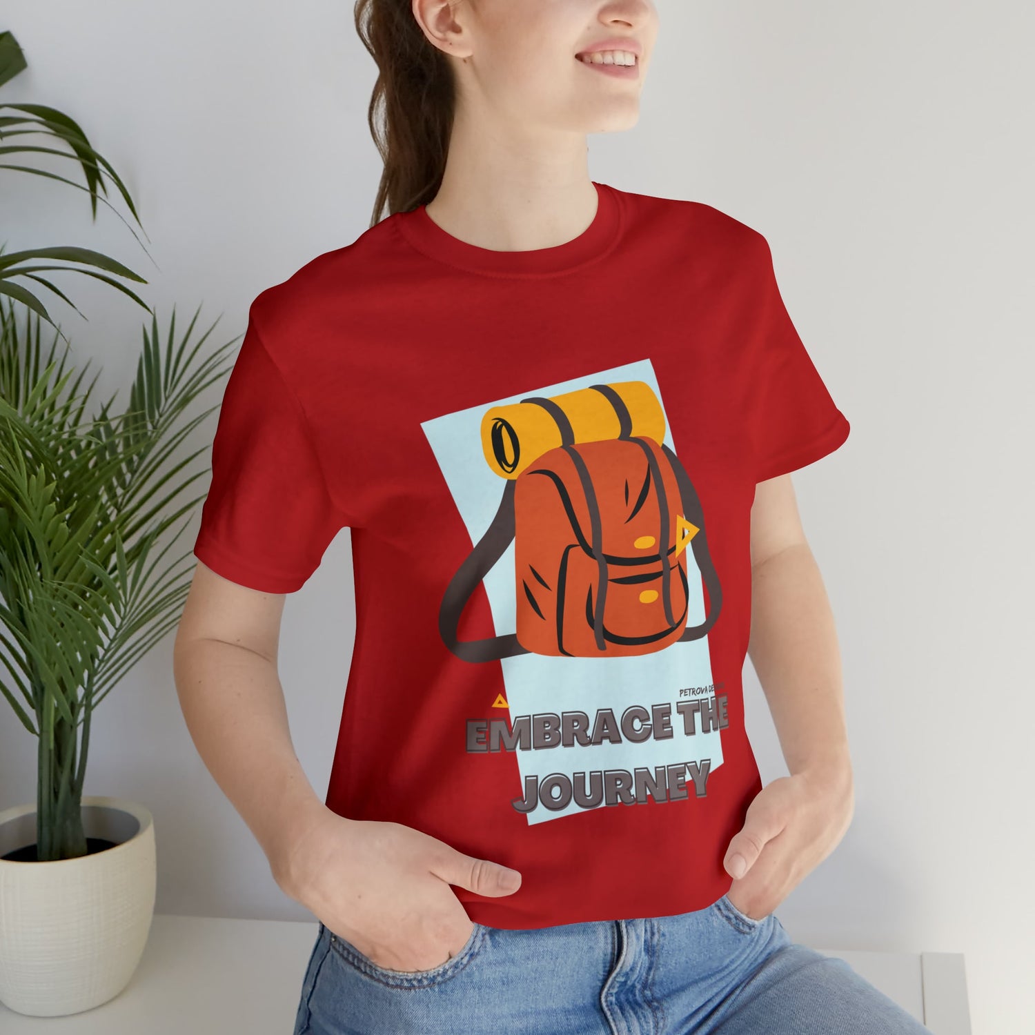 Red T-Shirt Graphic Tees for Men and Women Graphic Tee Shirts for Black Tshirt Outfits Backpacking Petrova Designs