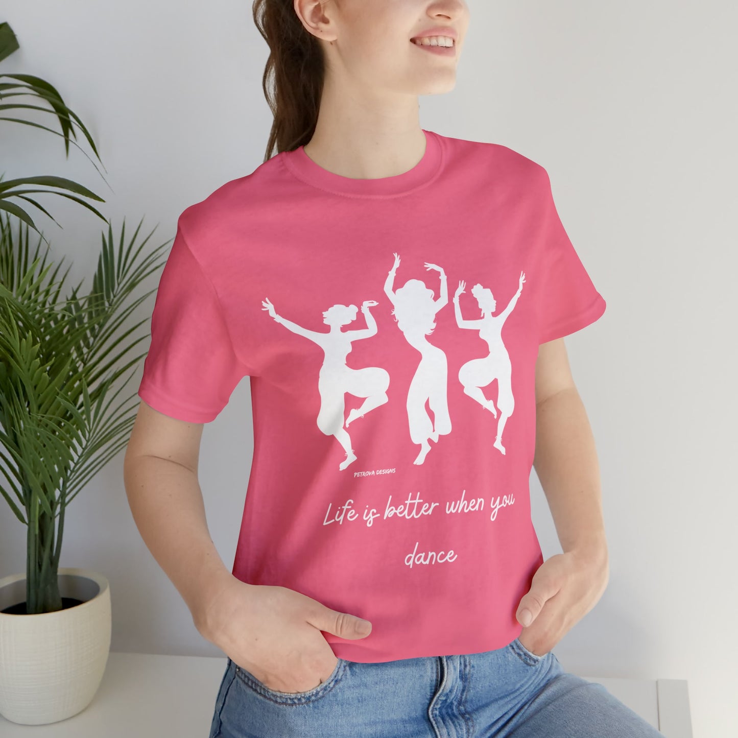 Charity Pink T-Shirt Graphic Tees for Men and Women Graphic Tee Shirts for Black Tshirt Outfits Dancer Dancing Petrova Designs