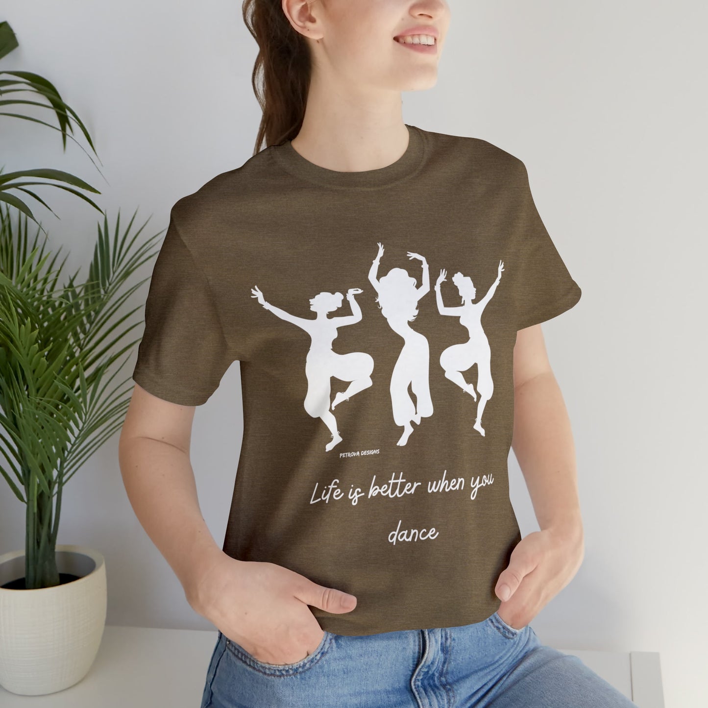 Heather Olive T-Shirt Graphic Tees for Men and Women Graphic Tee Shirts for Black Tshirt Outfits Dancer Dancing Petrova Designs