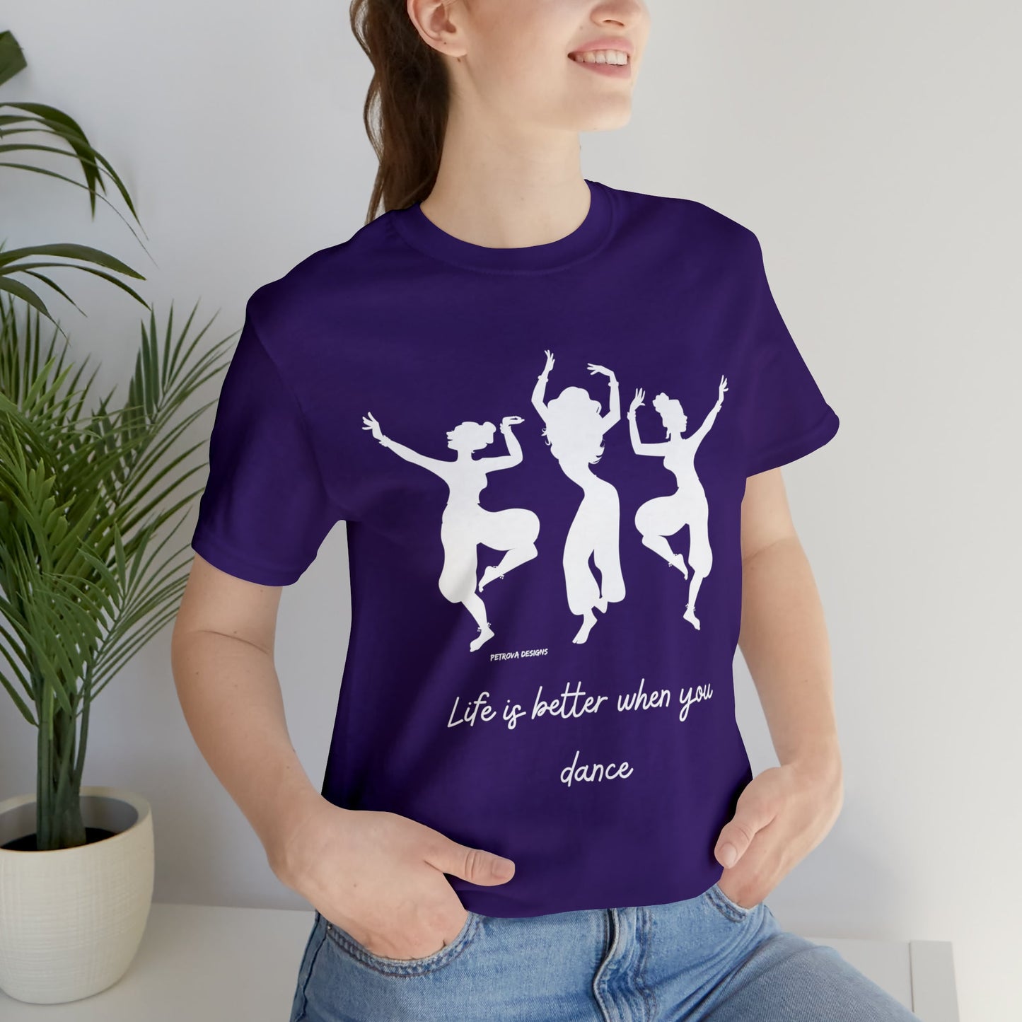 Team Purple T-Shirt Graphic Tees for Men and Women Graphic Tee Shirts for Black Tshirt Outfits Dancer Dancing Petrova Designs