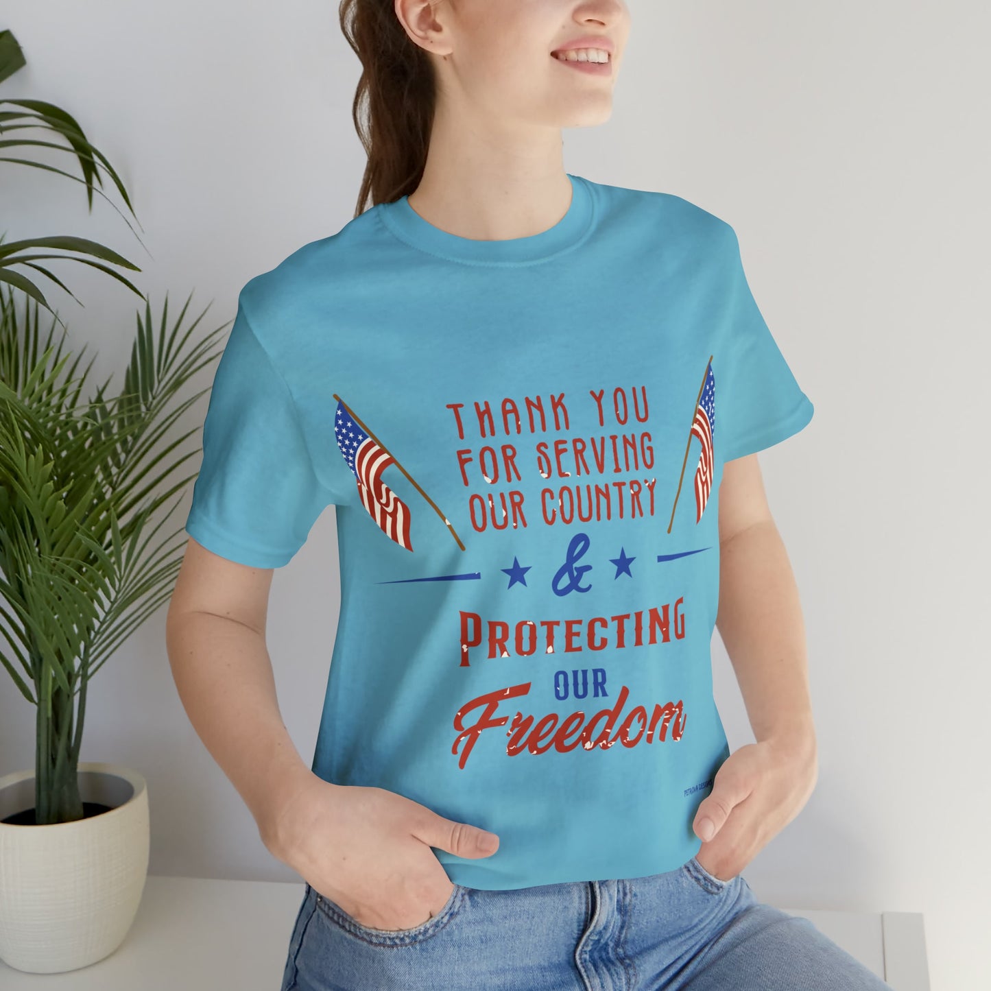 Turquoise T-Shirt Graphic Tees for Men and Women Graphic Tee Shirts for Black Tshirt Outfits Veterans Day Petrova Designs