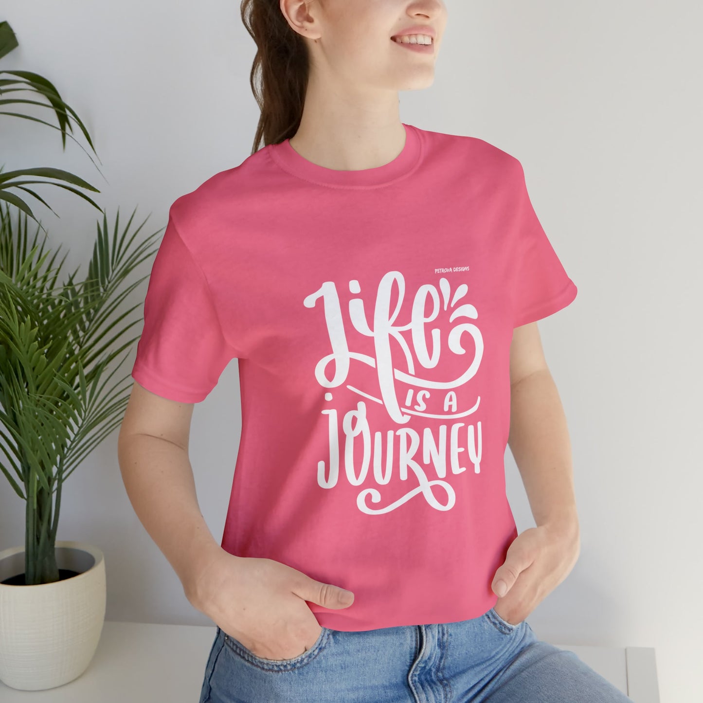 Charity Pink T-Shirt Graphic Tees for Men and Women Graphic Tee Shirts for Tshirt Outfits Cool Life is Journey Petrova Designs