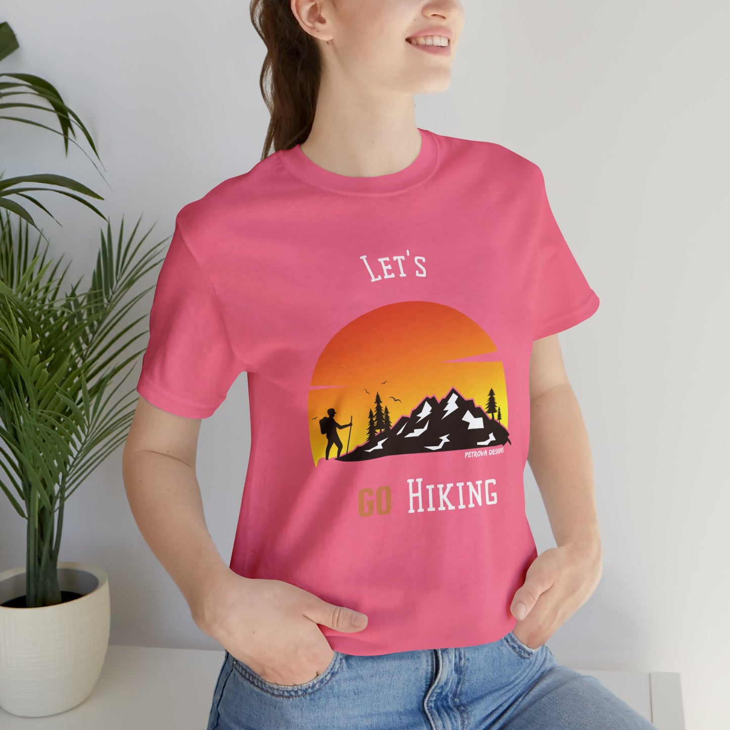 Charity Pink T-Shirt Graphic Tees for Men and Women Graphic Tee Shirts for Tshirt Outfits Hiking Hiker Petrova Designs