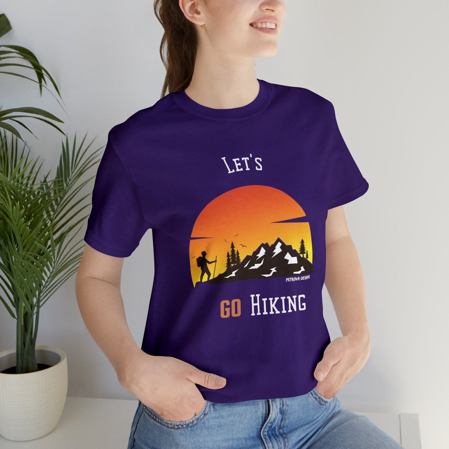 Team Purple T-Shirt Graphic Tees for Men and Women Graphic Tee Shirts for Tshirt Outfits Hiking Hiker Petrova Designs