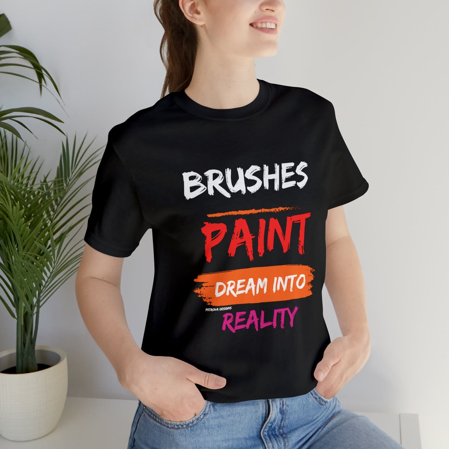 Black T-Shirt Graphic Tees for Men and Women Graphic Tee Shirts for Tshirt Outfits Painting Painter Petrova Designs