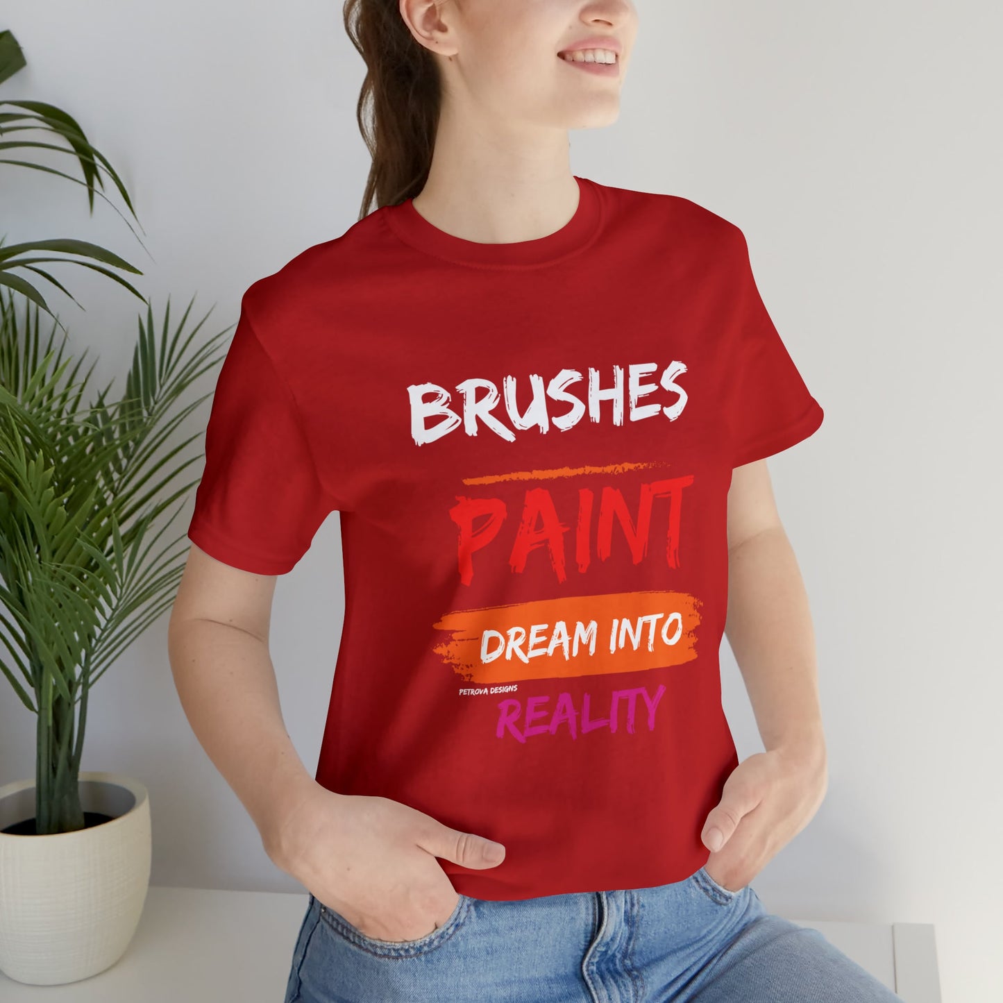 Red T-Shirt Graphic Tees for Men and Women Graphic Tee Shirts for Tshirt Outfits Painting Painter Petrova Designs