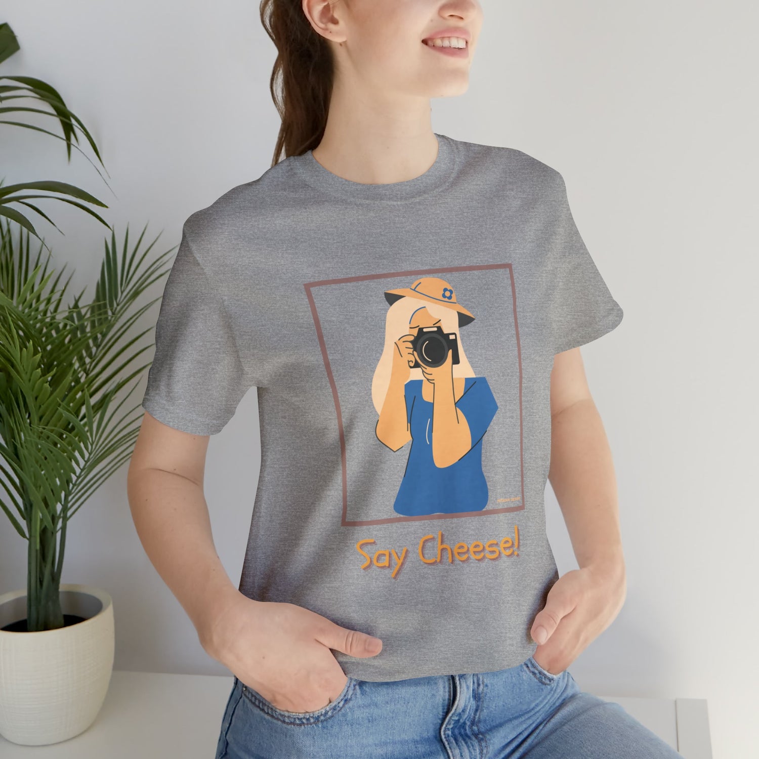 Athletic Heather T-Shirt Graphic Tees for Men and Women Graphic Tee Shirts for Tshirt Outfits Say Cheese Petrova Designs