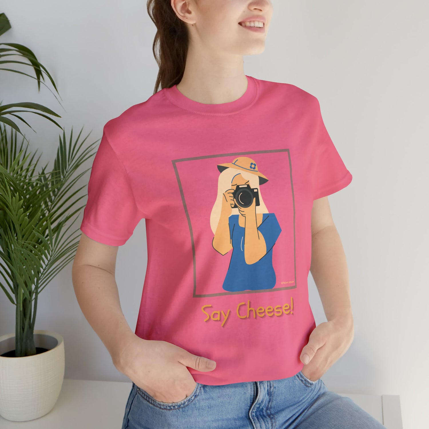 Charity Pink T-Shirt Graphic Tees for Men and Women Graphic Tee Shirts for Tshirt Outfits Say Cheese Petrova Designs