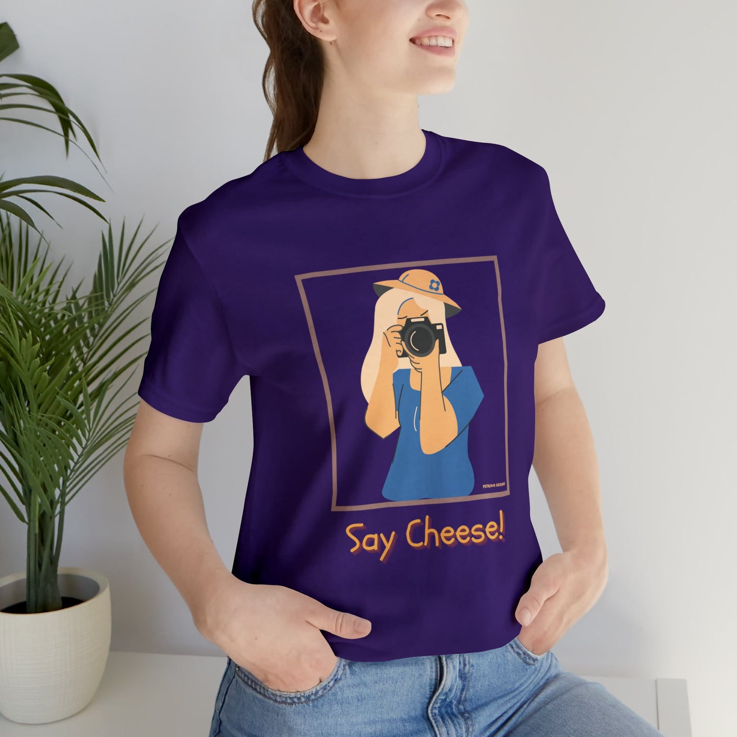 Team Purple T-Shirt Graphic Tees for Men and Women Graphic Tee Shirts for Tshirt Outfits Say Cheese Petrova Designs