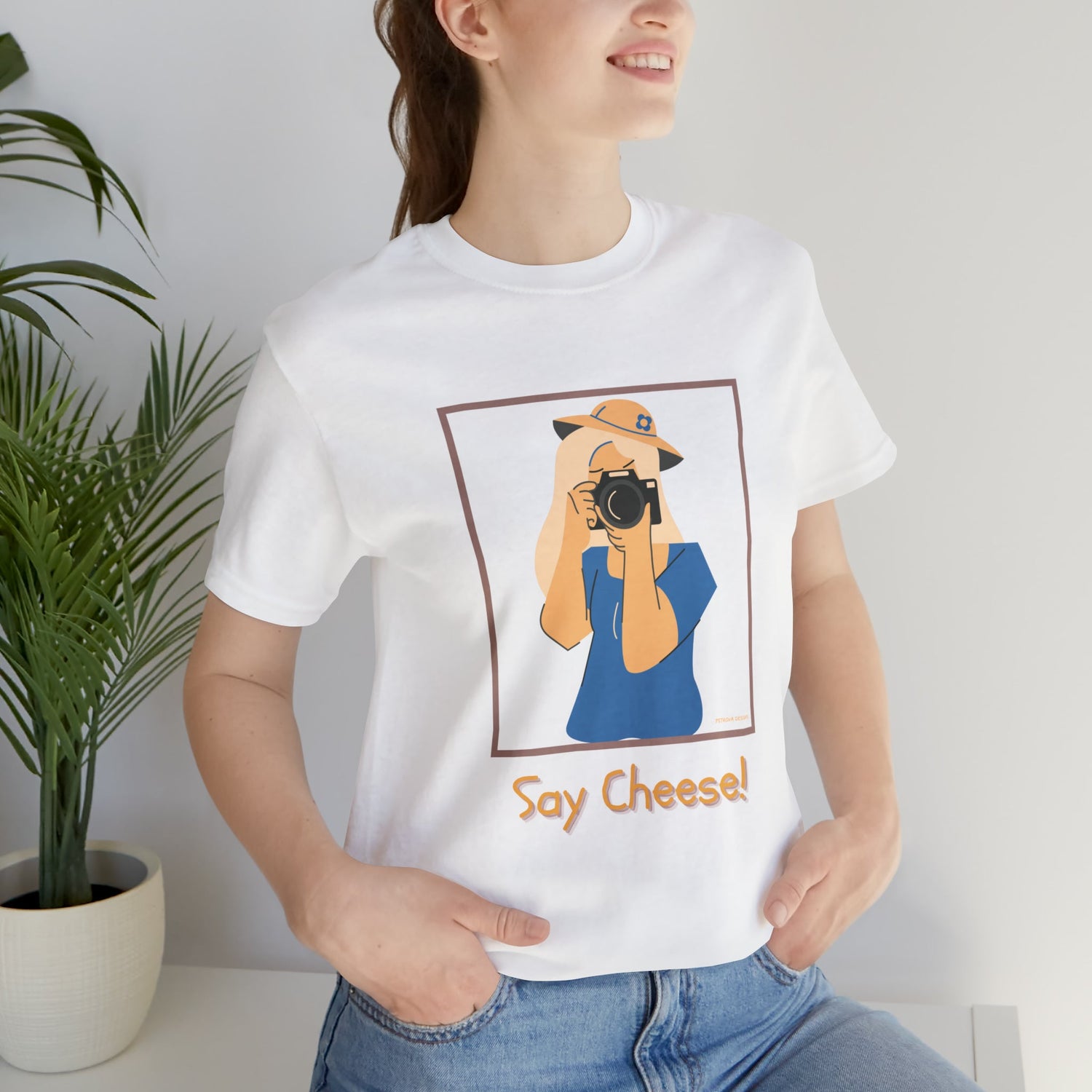 White T-Shirt Graphic Tees for Men and Women Graphic Tee Shirts for Tshirt Outfits Say Cheese Petrova Designs