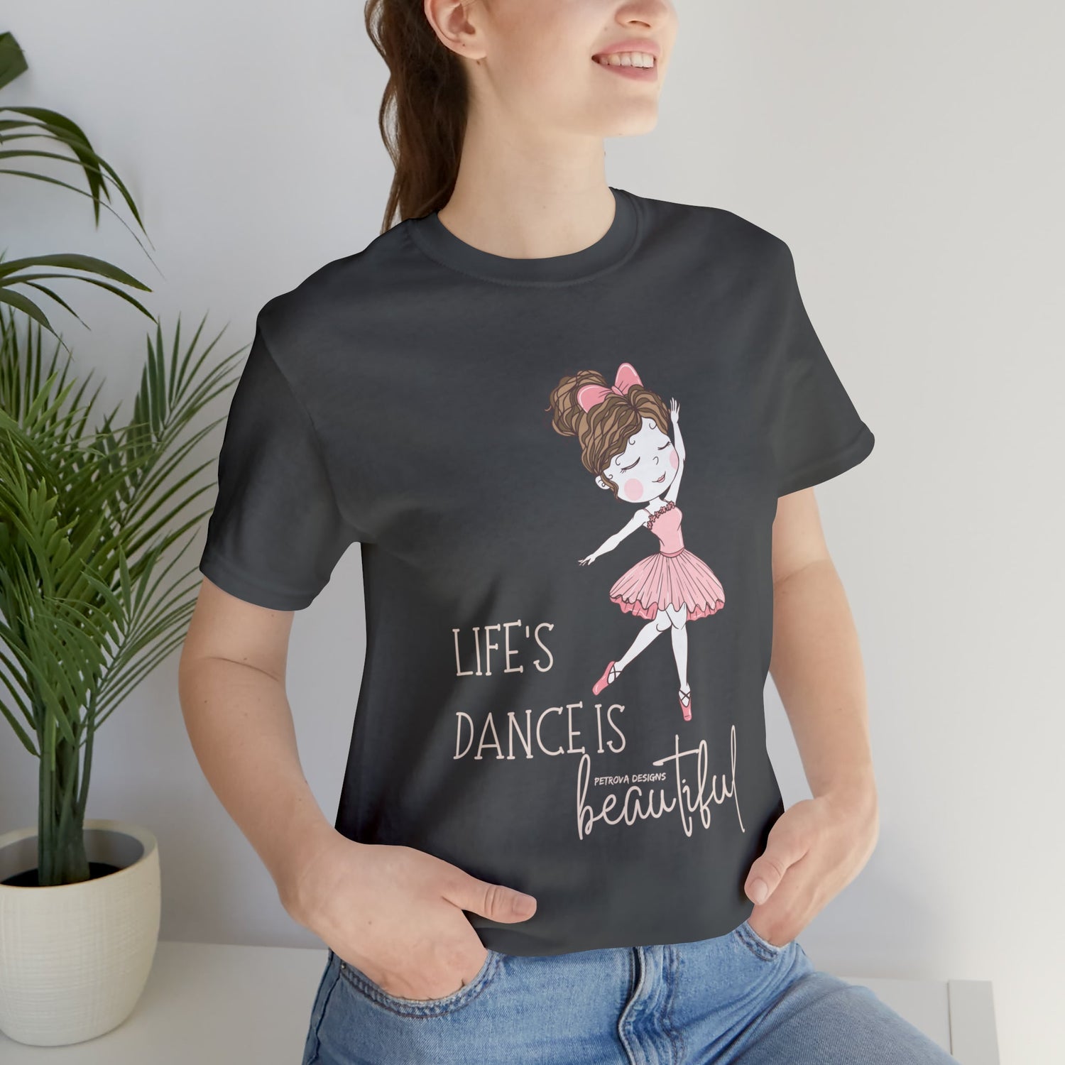 Asphalt T-Shirt Graphic Tees Men's and Women's Bella Canvas Shirts for Black Tshirt Outfit Ballerina Dancer Petrova Designs