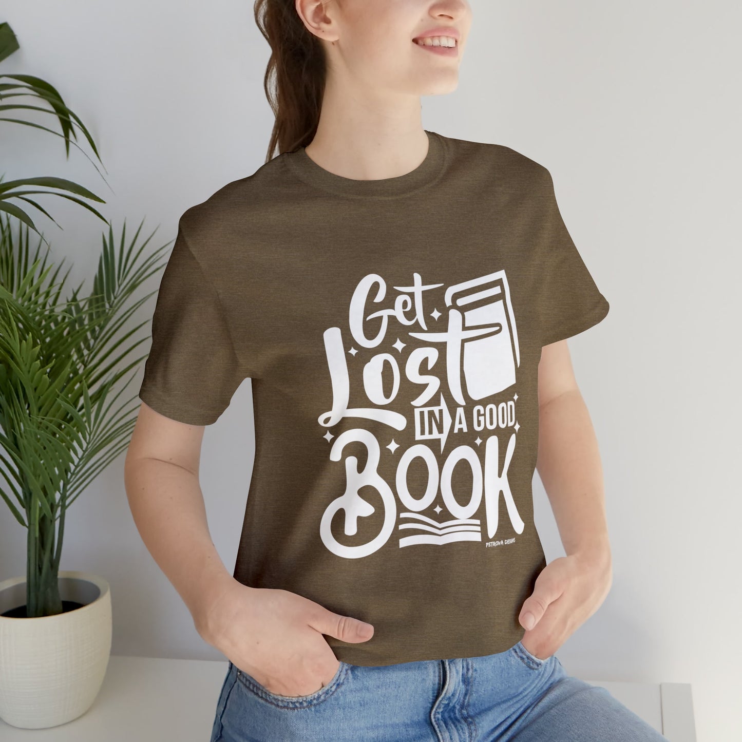 Heather Olive T-Shirt Graphic Tees Men's and Women's Bella Canvas Shirts for Black Tshirt Outfit Book Petrova Designs