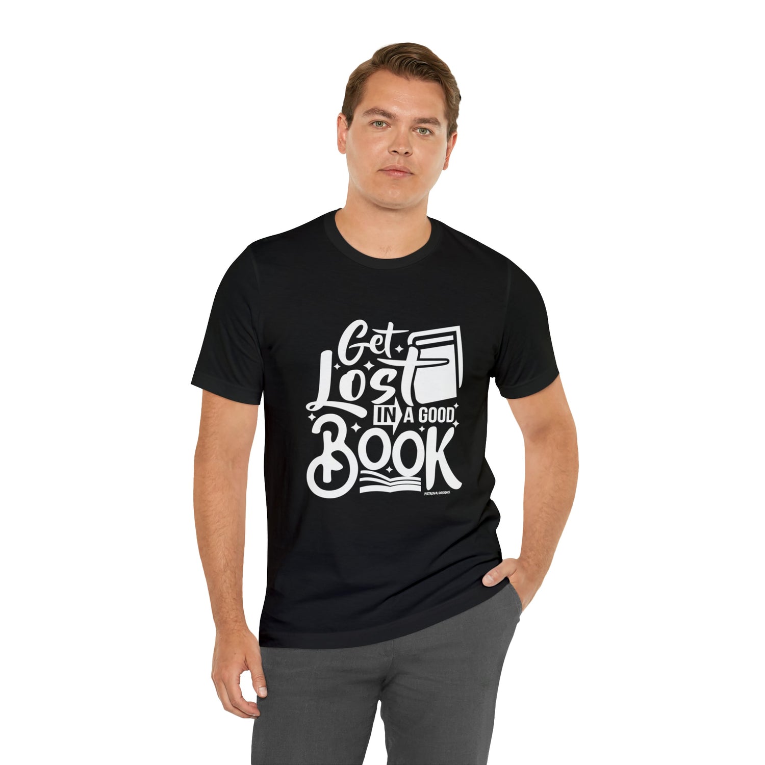 T-Shirt Graphic Tees Men's and Women's Bella Canvas Shirts for Black Tshirt Outfit Book Petrova Designs