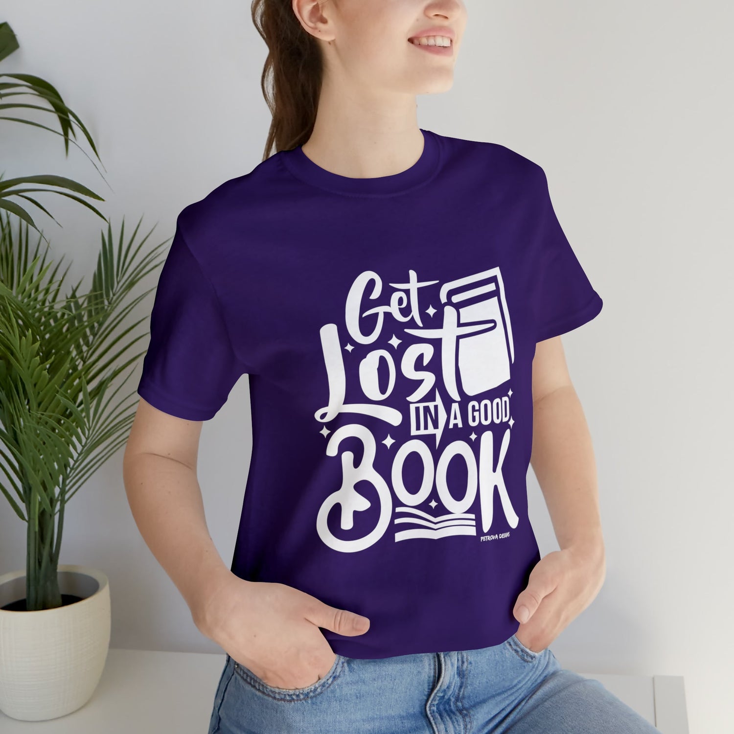 Team Purple T-Shirt Graphic Tees Men's and Women's Bella Canvas Shirts for Black Tshirt Outfit Book Petrova Designs