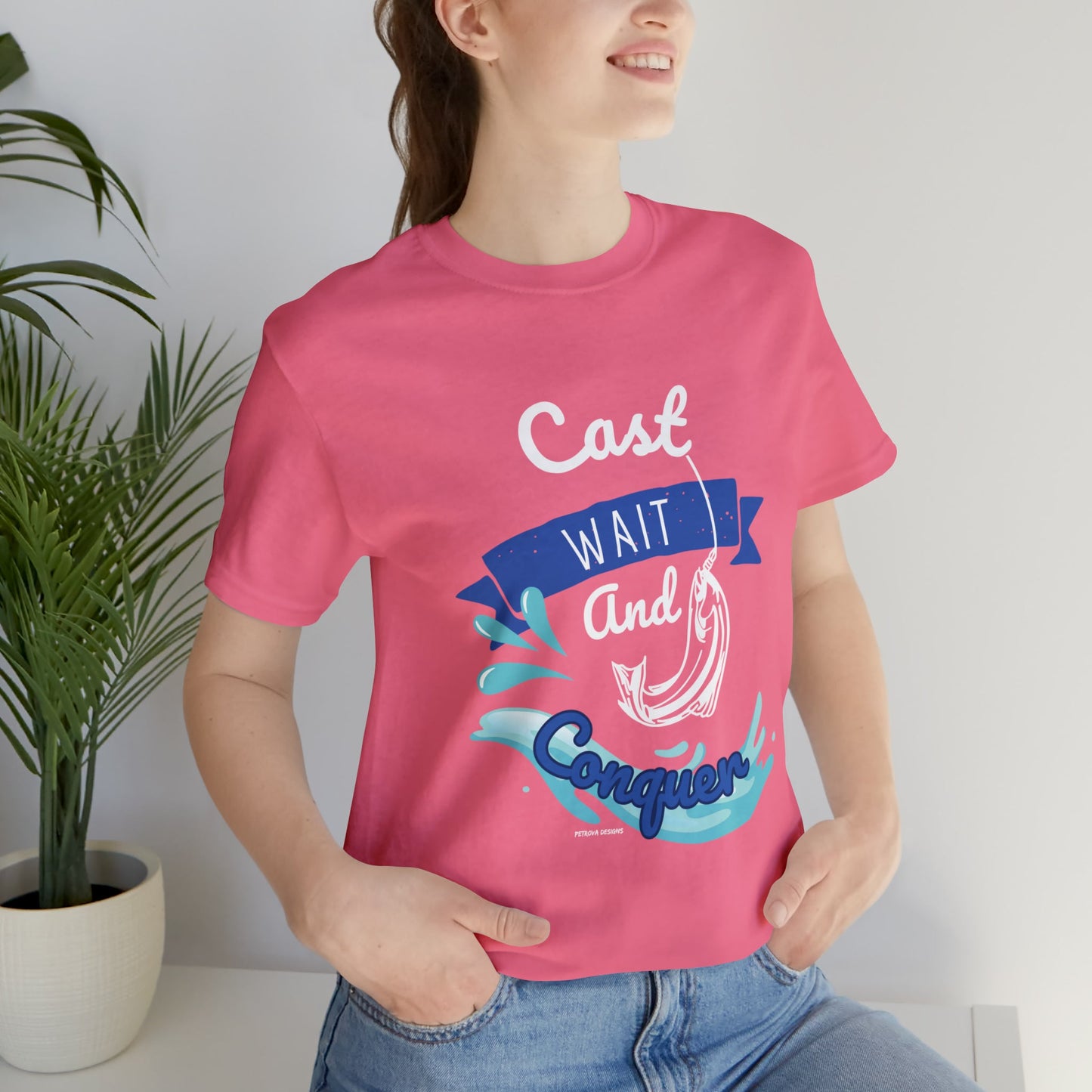 Charity Pink T-Shirt Graphic Tees Men's and Women's Bella Canvas Shirts for Black Tshirt Outfit Cast Fishing Petrova Designs