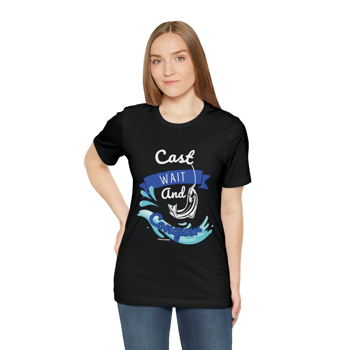 T-Shirt Graphic Tees Men's and Women's Bella Canvas Shirts for Black Tshirt Outfit Cast Fishing Petrova Designs