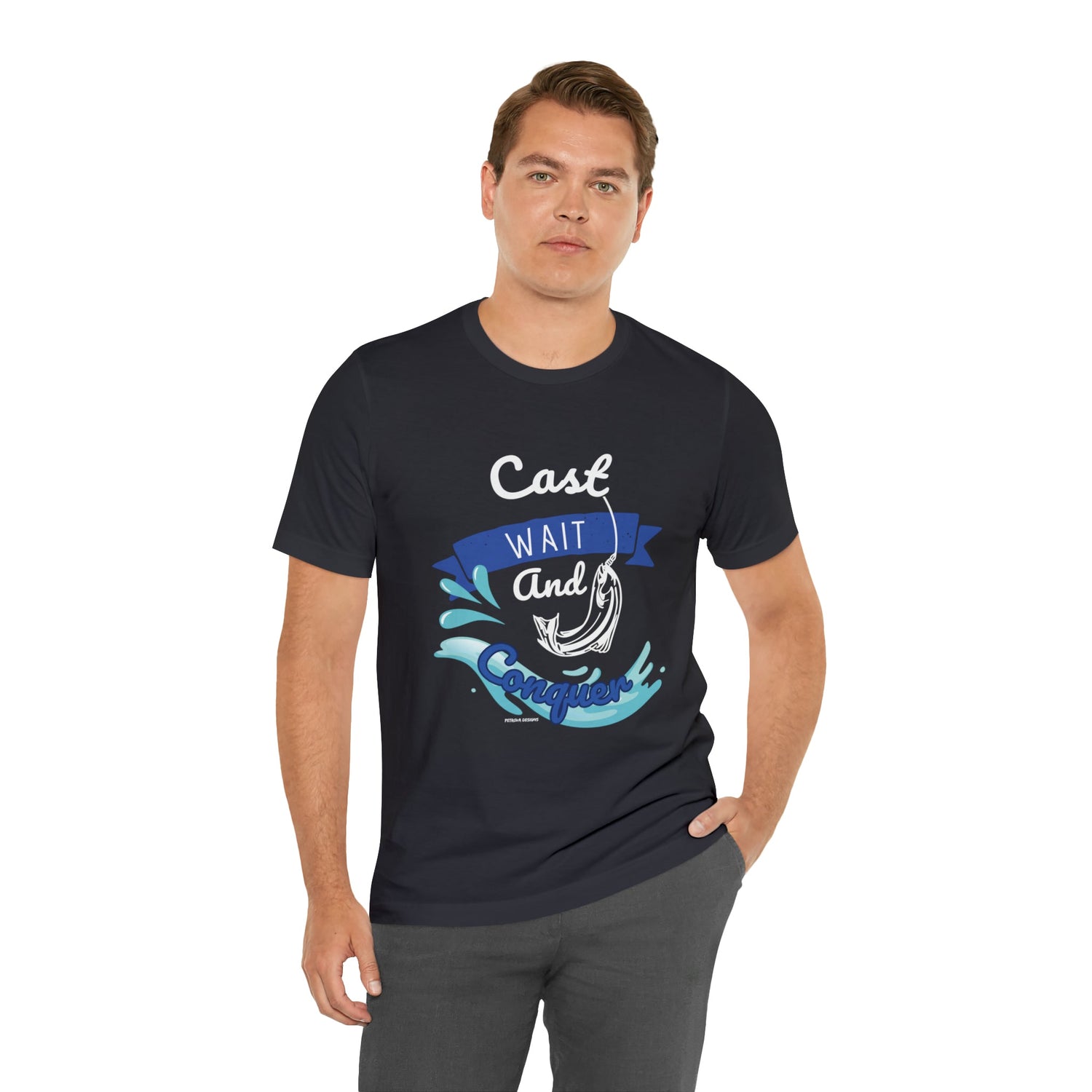 T-Shirt Graphic Tees Men's and Women's Bella Canvas Shirts for Black Tshirt Outfit Cast Fishing Petrova Designs