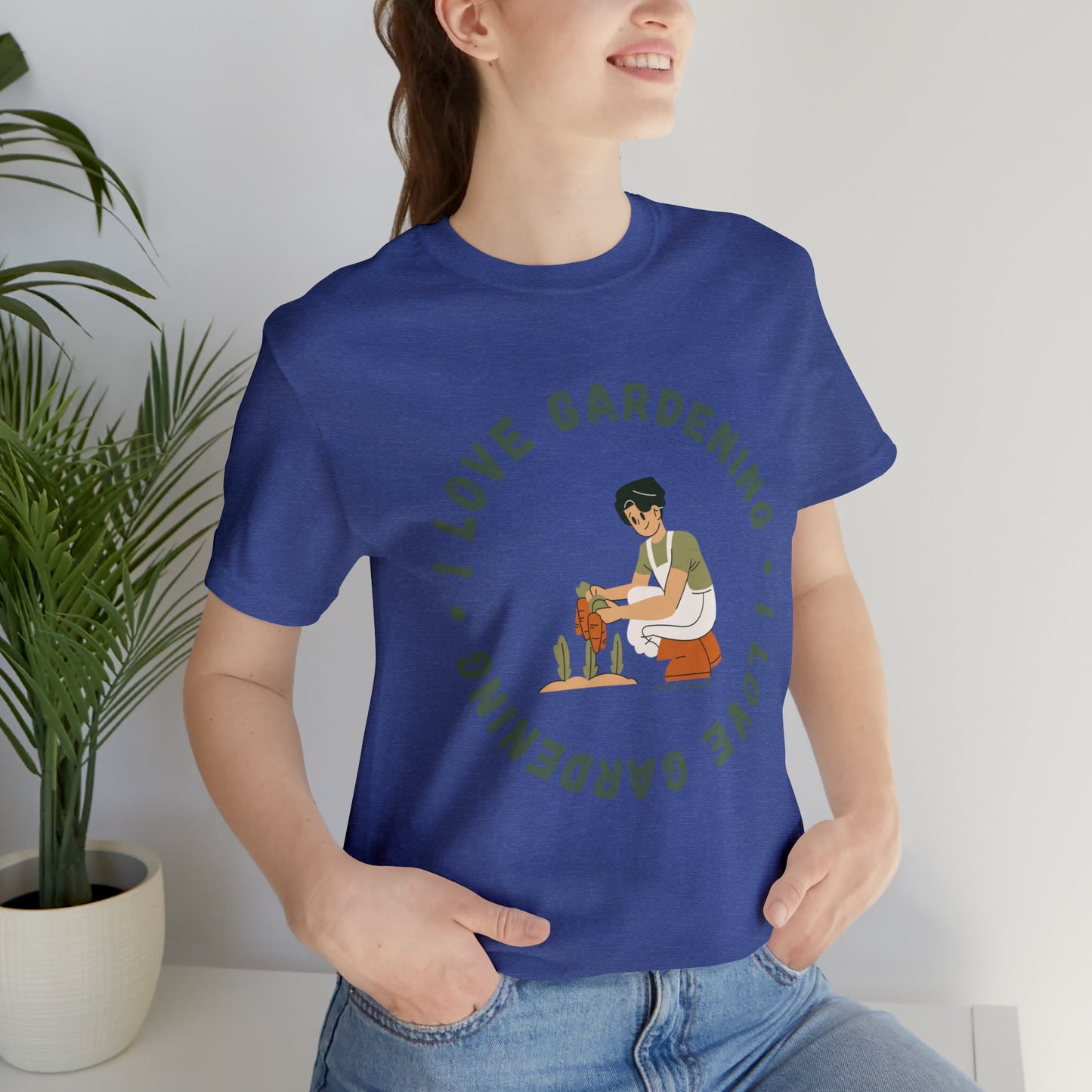 Heather True Royal T-Shirt Graphic Tees Men's and Women's Bella Canvas Shirts for Black Tshirt Outfit Garden Gardener Petrova Designs