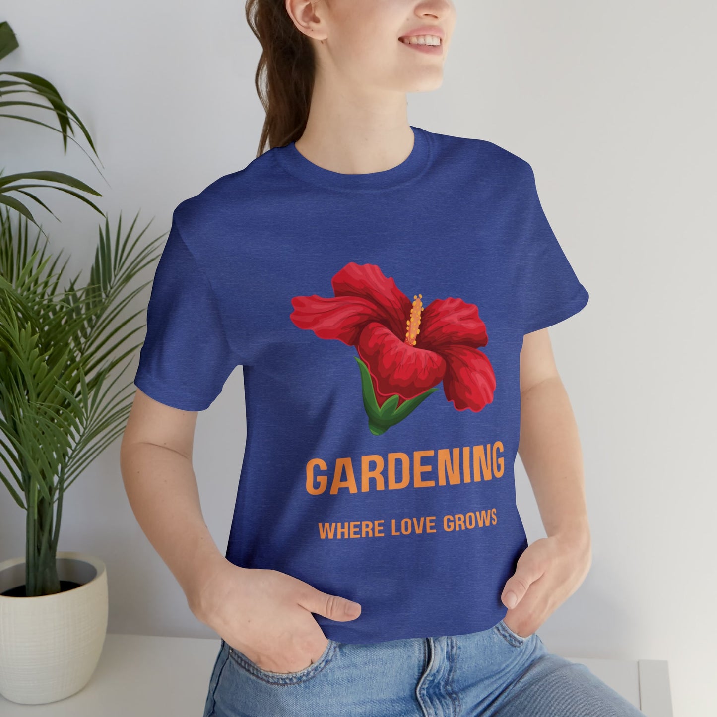 Heather True Royal T-Shirt Graphic Tees Men's and Women's Bella Canvas Shirts for Black Tshirt Outfit Gardener Petrova Designs