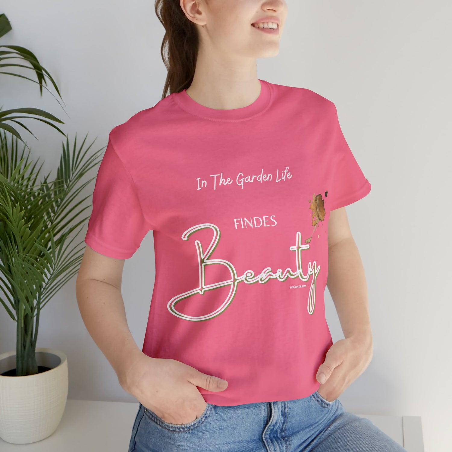 Charity Pink T-Shirt Graphic Tees Men's and Women's Bella Canvas Shirts for Black Tshirt Outfit Gardening Petrova Designs