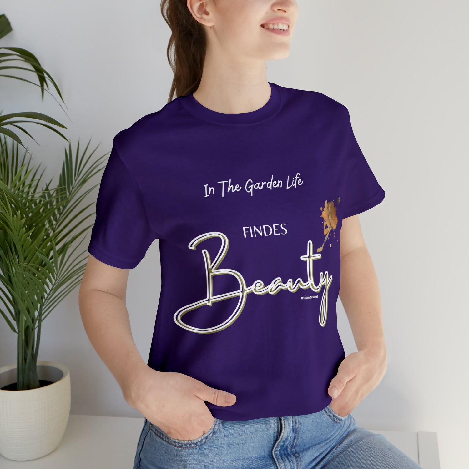 Team Purple T-Shirt Graphic Tees Men's and Women's Bella Canvas Shirts for Black Tshirt Outfit Gardening Petrova Designs