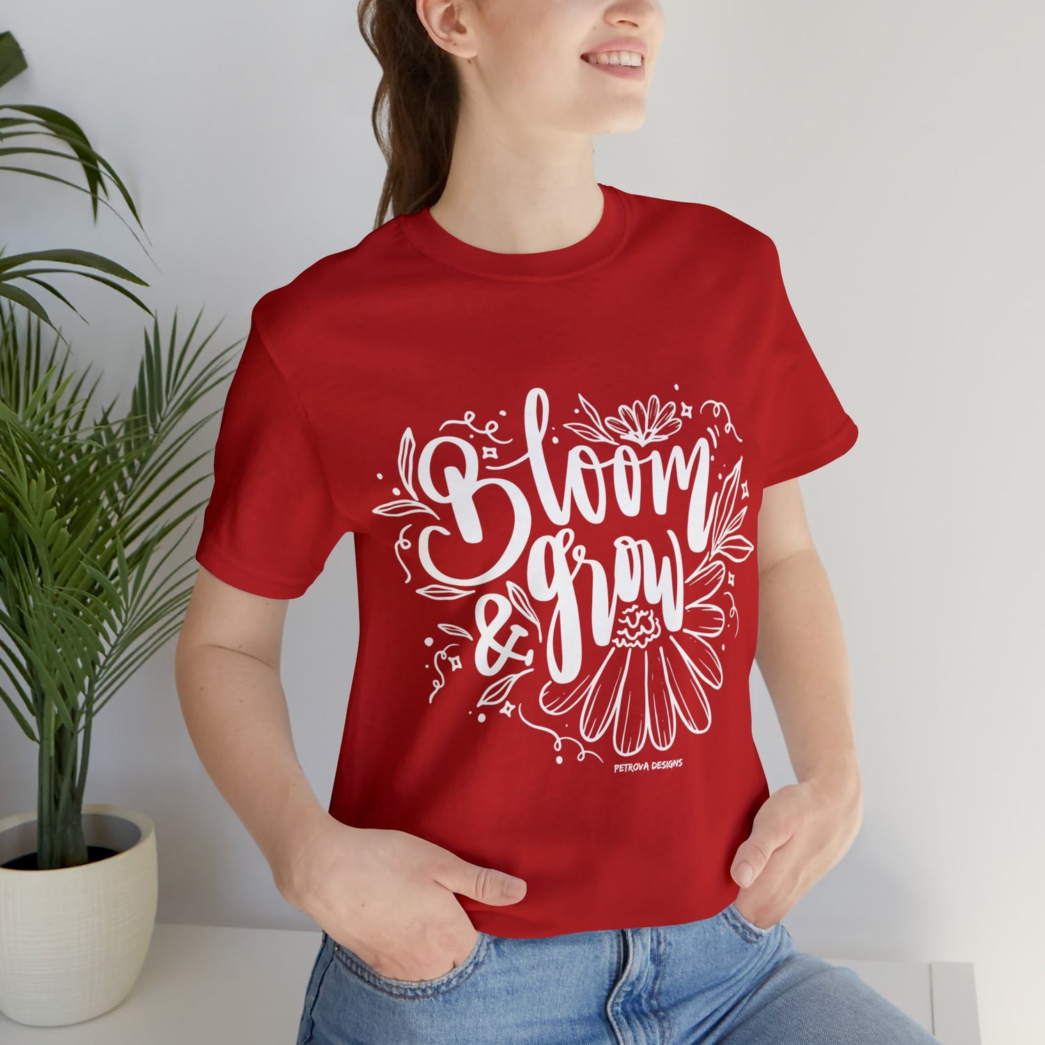 Red T-Shirt Graphic Tees Men's and Women's Bella Canvas Shirts for Black Tshirt Outfit Inspiring Cool Petrova Designs