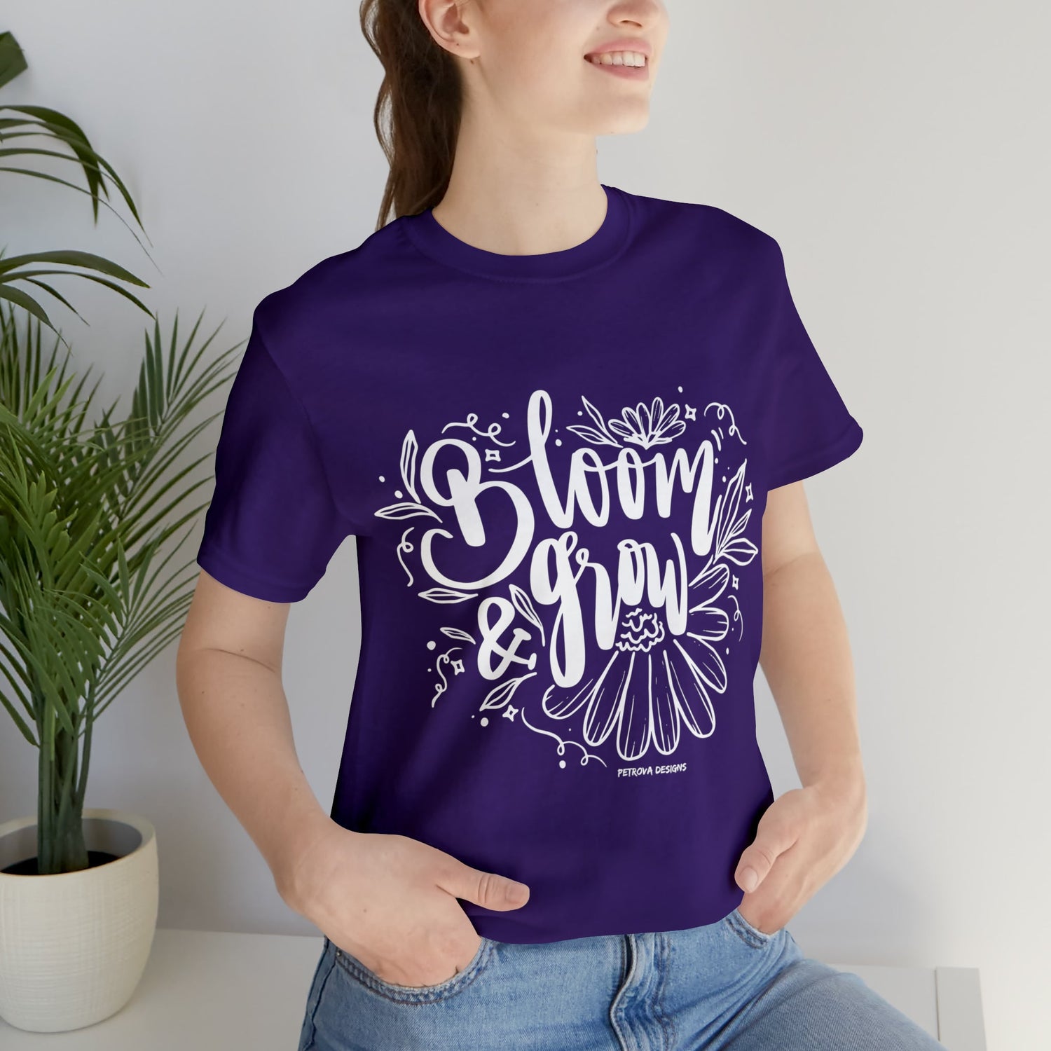 Team Purple T-Shirt Graphic Tees Men's and Women's Bella Canvas Shirts for Black Tshirt Outfit Inspiring Cool Petrova Designs