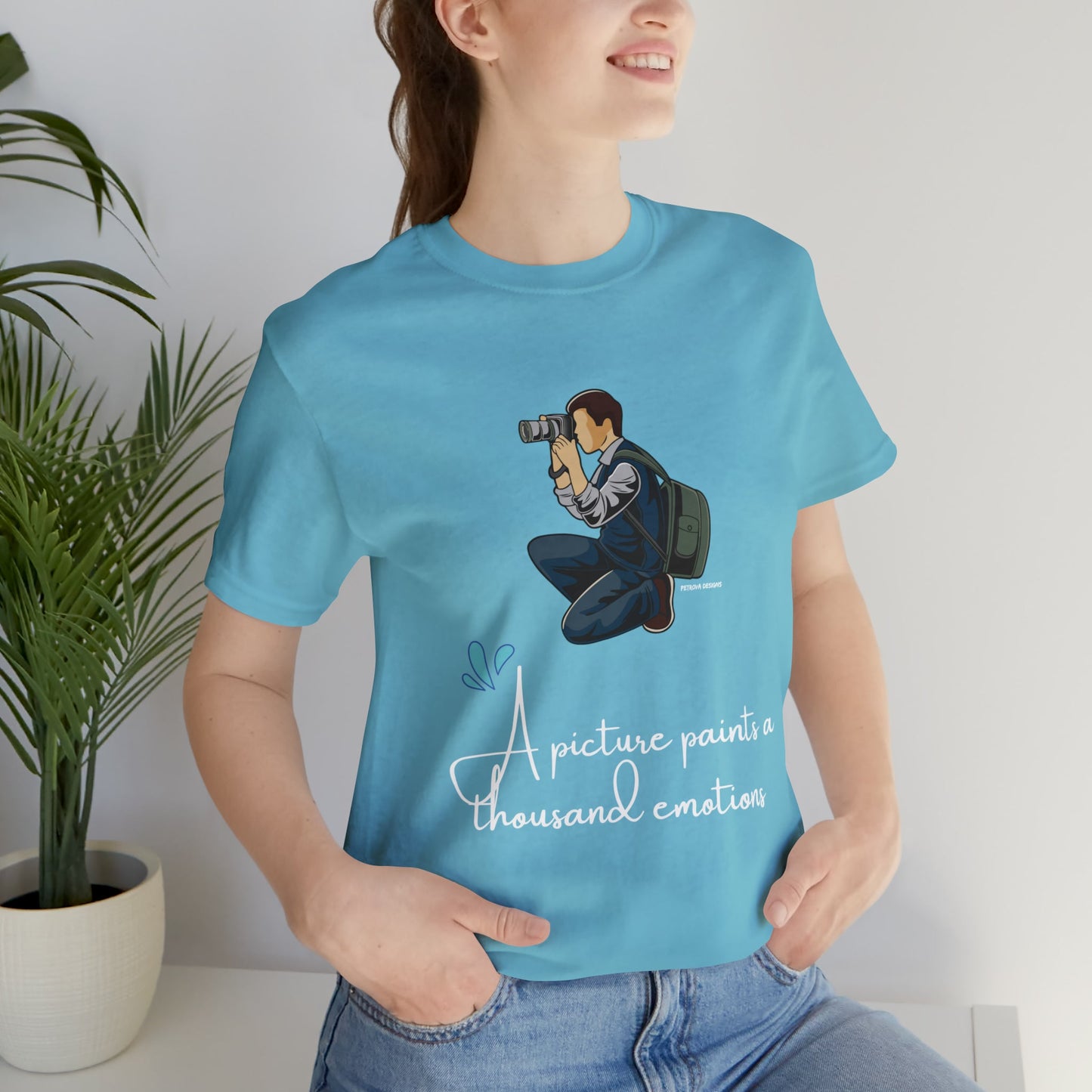 Turquoise T-Shirt Graphic Tees Men's and Women's Bella Canvas Shirts for Black Tshirt Outfit Photography Petrova Designs