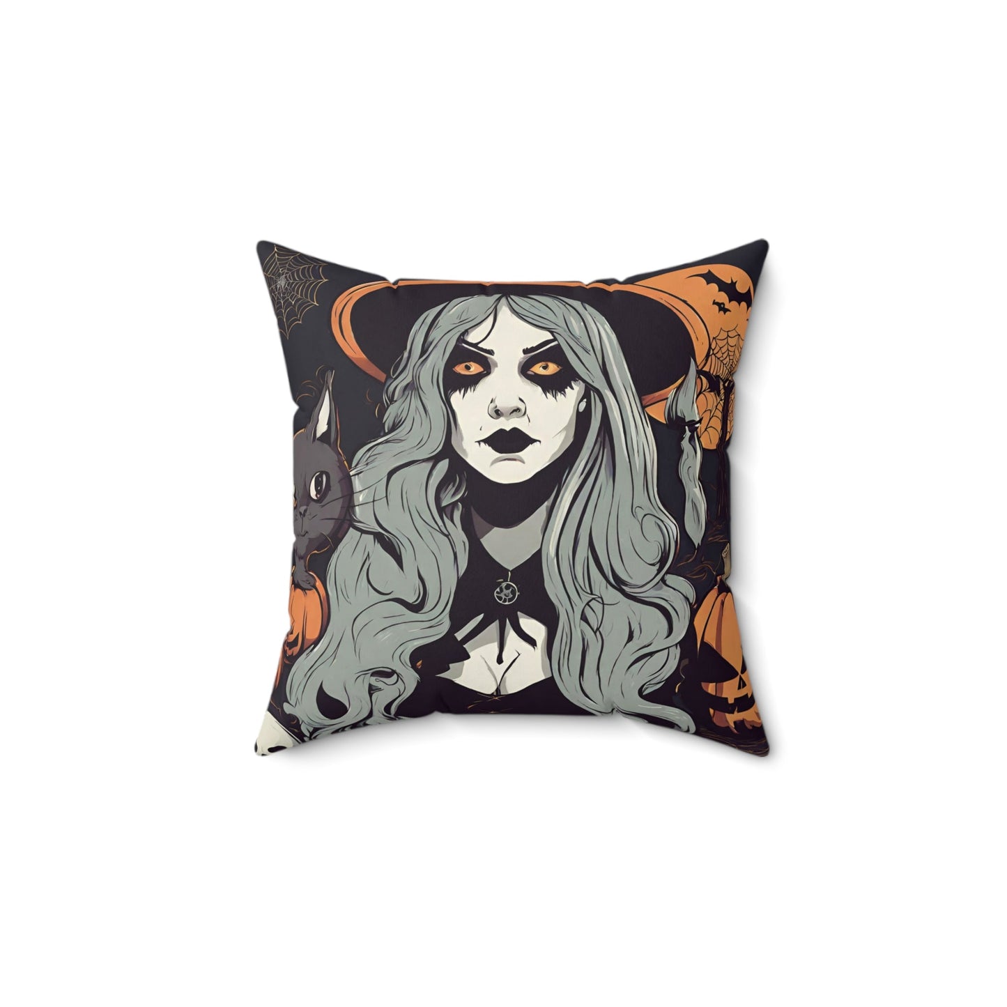 14" × 14" Home Decor Halloween Accent Pillows for Throw Pillows Decor for Couch or Sofa Black Petrova Designs