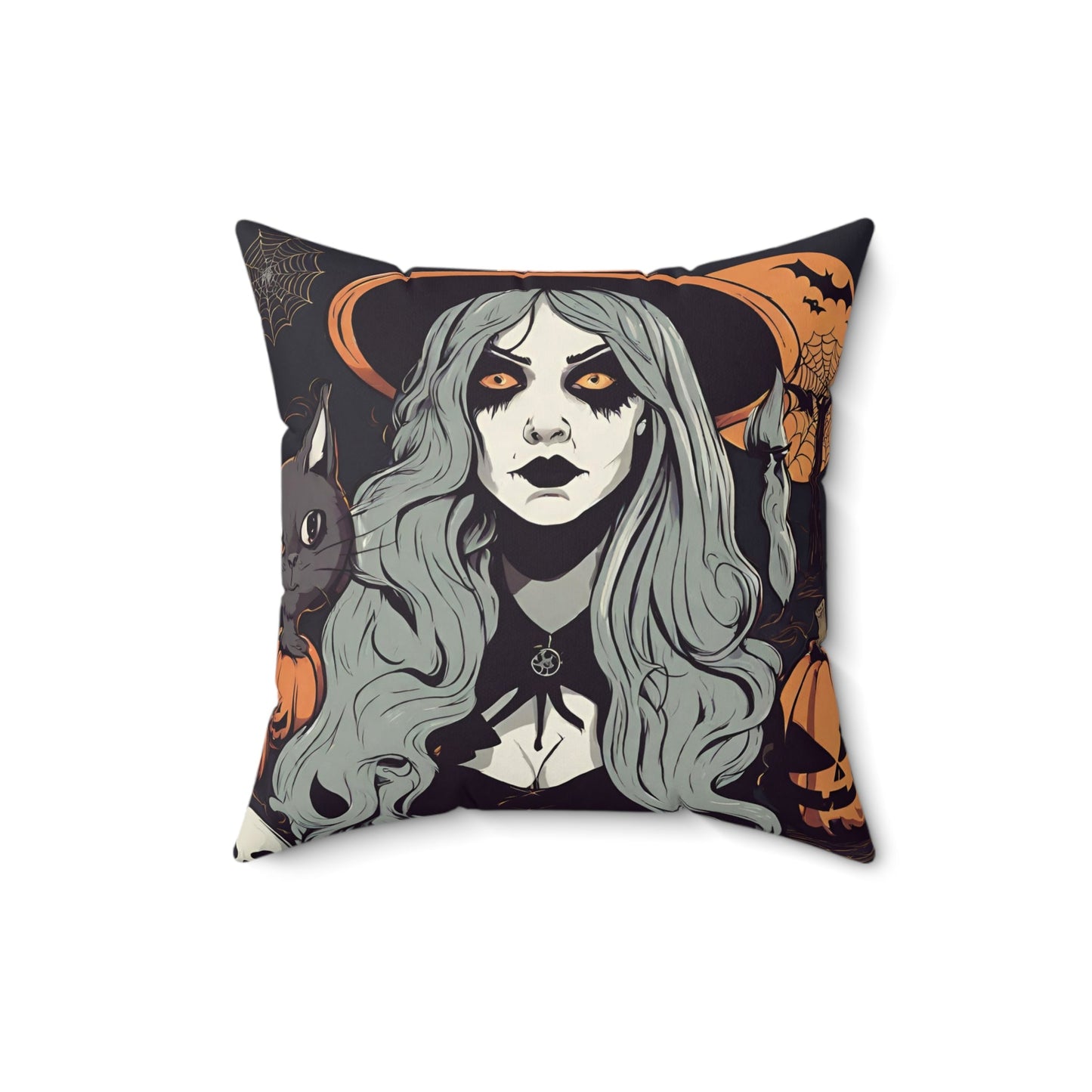 16" × 16" Home Decor Halloween Accent Pillows for Throw Pillows Decor for Couch or Sofa Black Petrova Designs